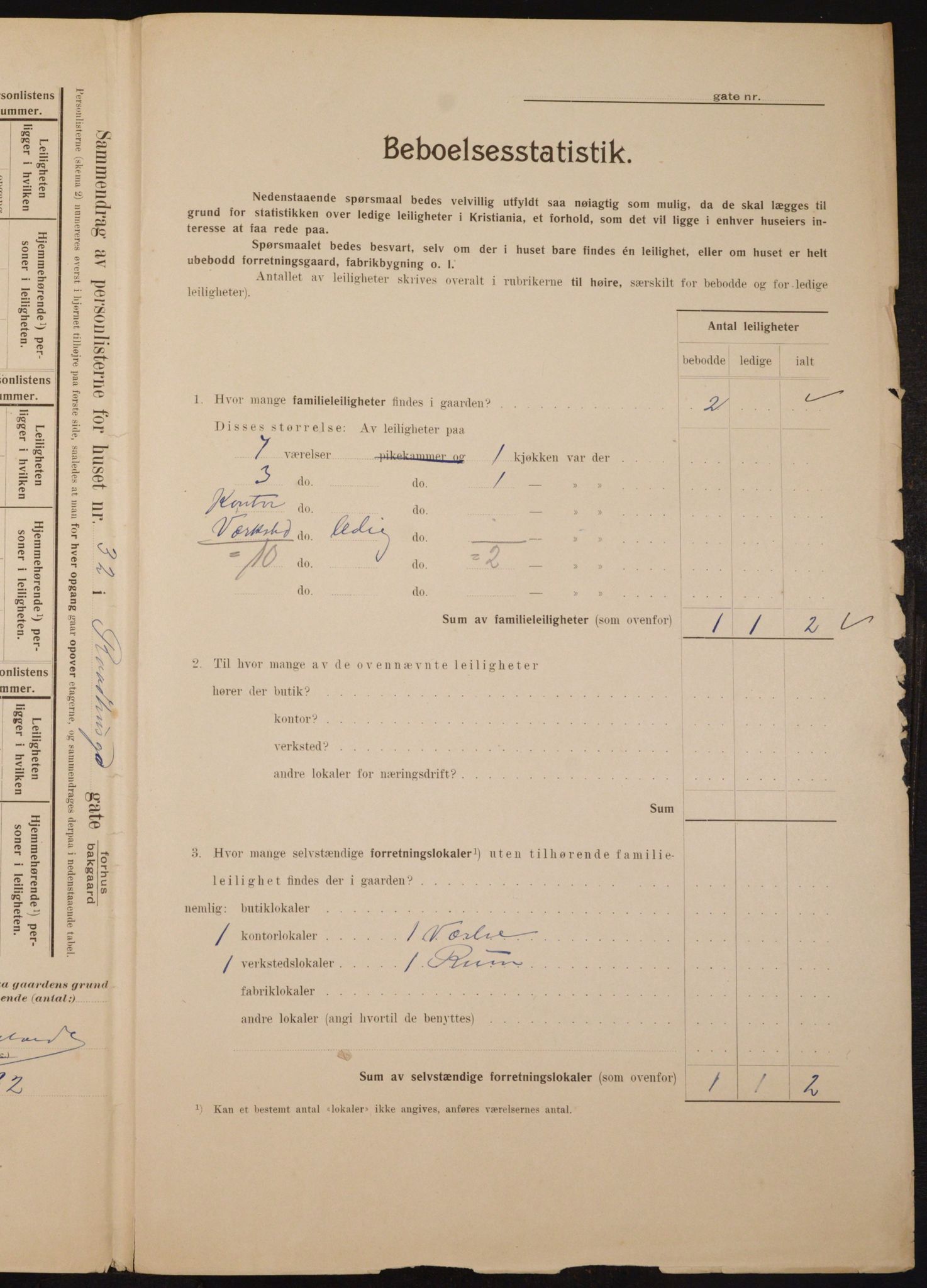 OBA, Municipal Census 1910 for Kristiania, 1910, p. 82691