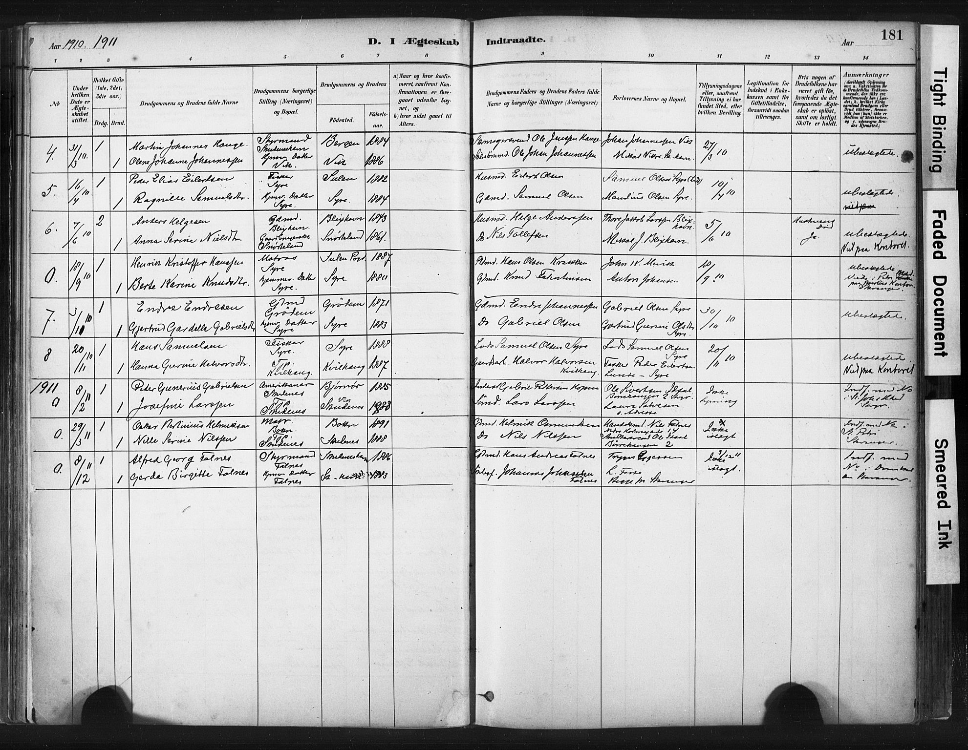 Skudenes sokneprestkontor, SAST/A -101849/H/Ha/Haa/L0009: Parish register (official) no. A 6, 1882-1912, p. 181