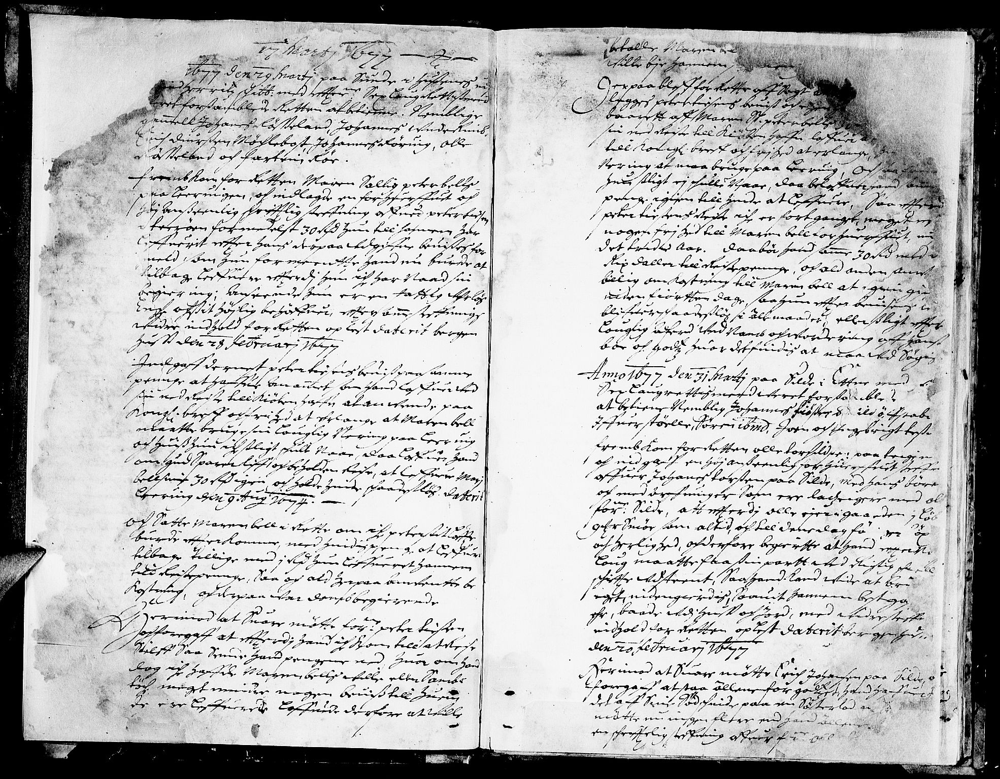 Sunnhordland sorenskrivar, SAB/A-2401/1/F/Faa/L0017: Tingbøker, 1677-1678, p. 1b-2a