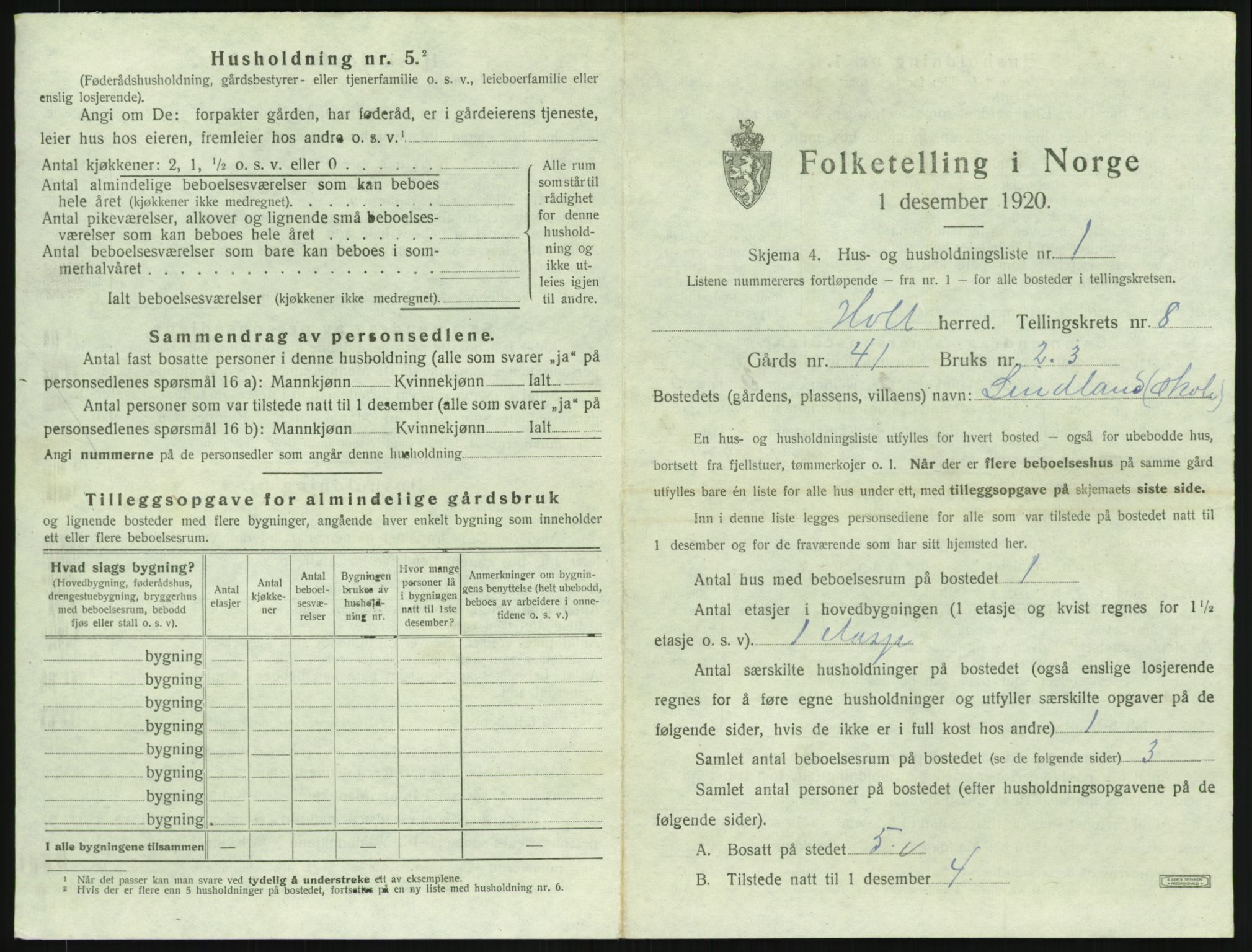 SAK, 1920 census for Holt, 1920, p. 726