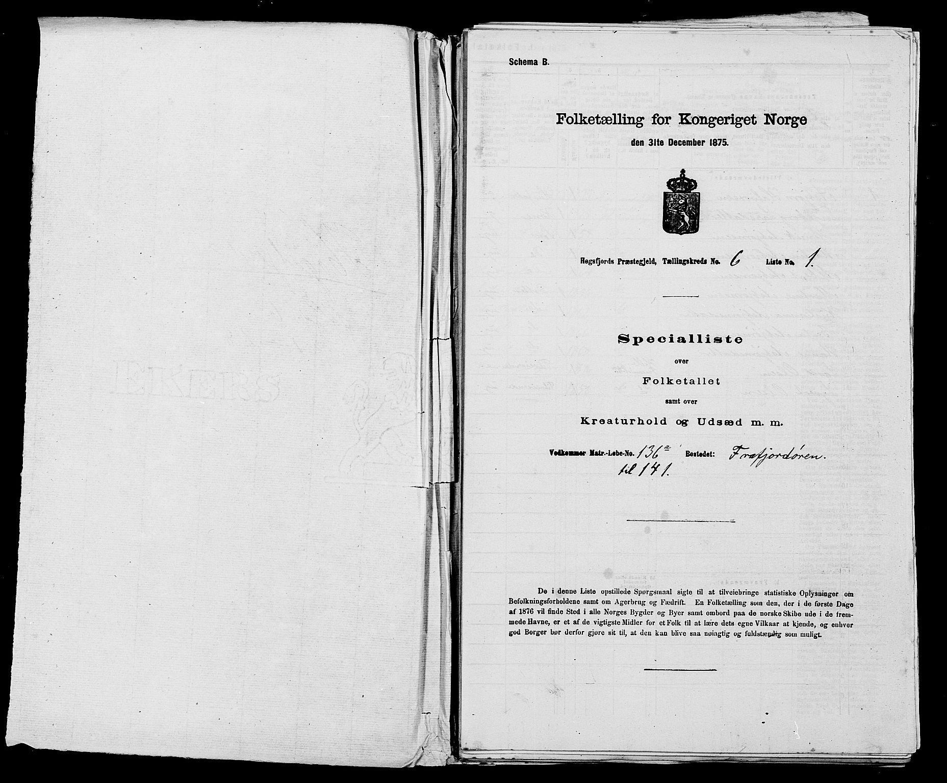 SAST, 1875 census for 1128P Høgsfjord, 1875, p. 538