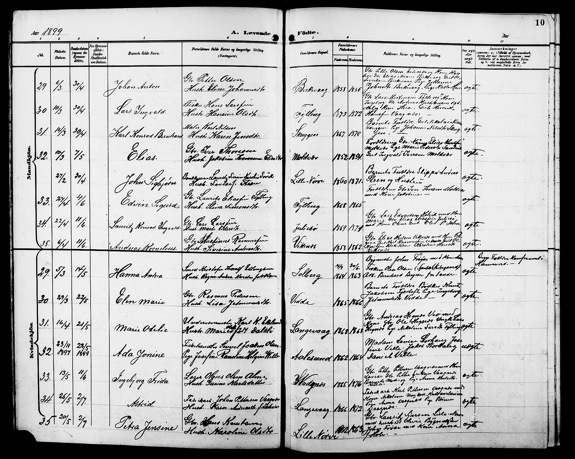 Ministerialprotokoller, klokkerbøker og fødselsregistre - Møre og Romsdal, AV/SAT-A-1454/528/L0432: Parish register (copy) no. 528C13, 1898-1918, p. 10