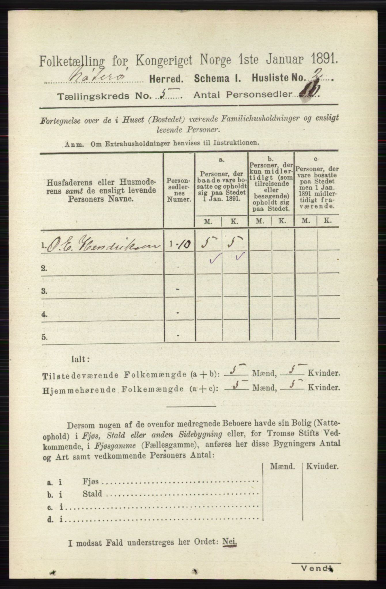 RA, 1891 census for 0722 Nøtterøy, 1891, p. 2516