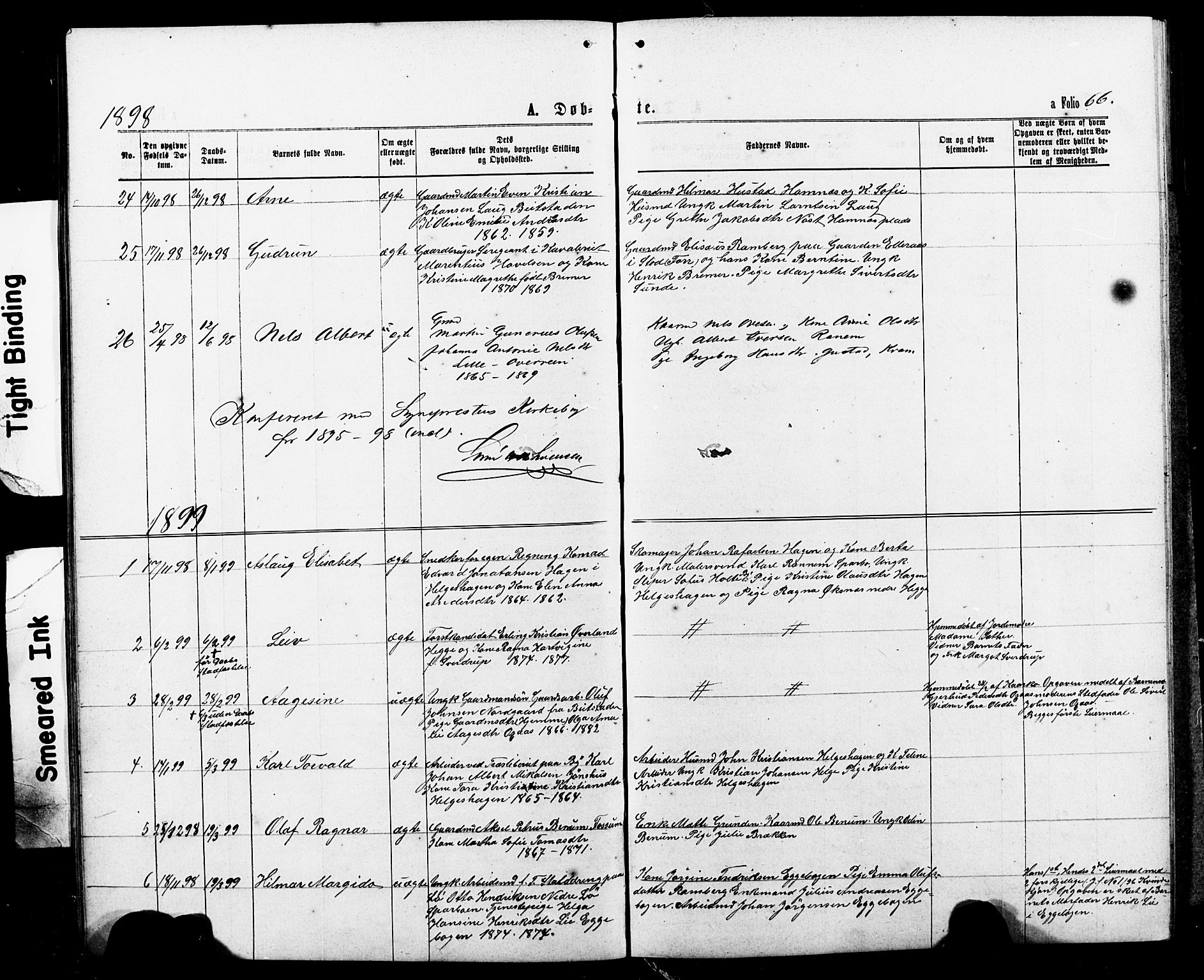 Ministerialprotokoller, klokkerbøker og fødselsregistre - Nord-Trøndelag, SAT/A-1458/740/L0380: Parish register (copy) no. 740C01, 1868-1902, p. 66