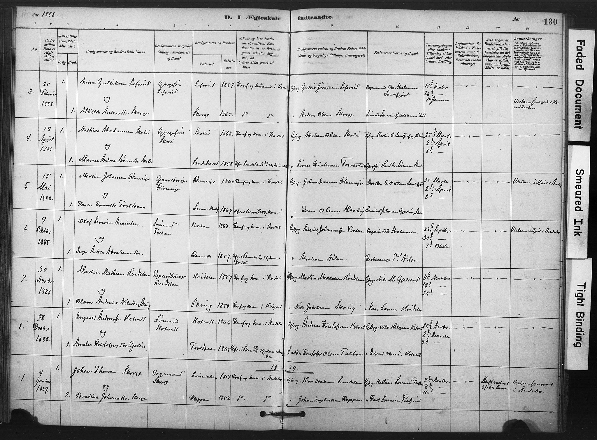 Andebu kirkebøker, AV/SAKO-A-336/F/Fa/L0008: Parish register (official) no. 8, 1878-1902, p. 130