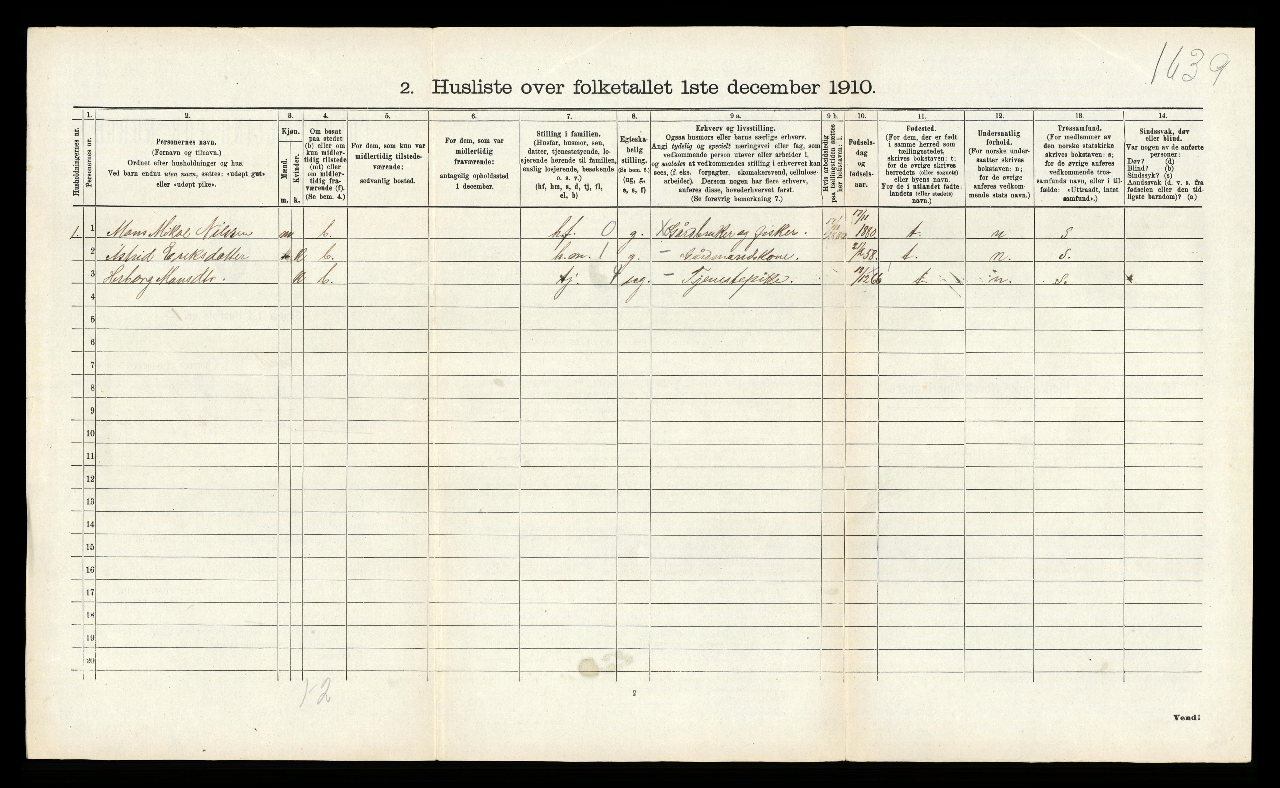 RA, 1910 census for Sund, 1910, p. 575