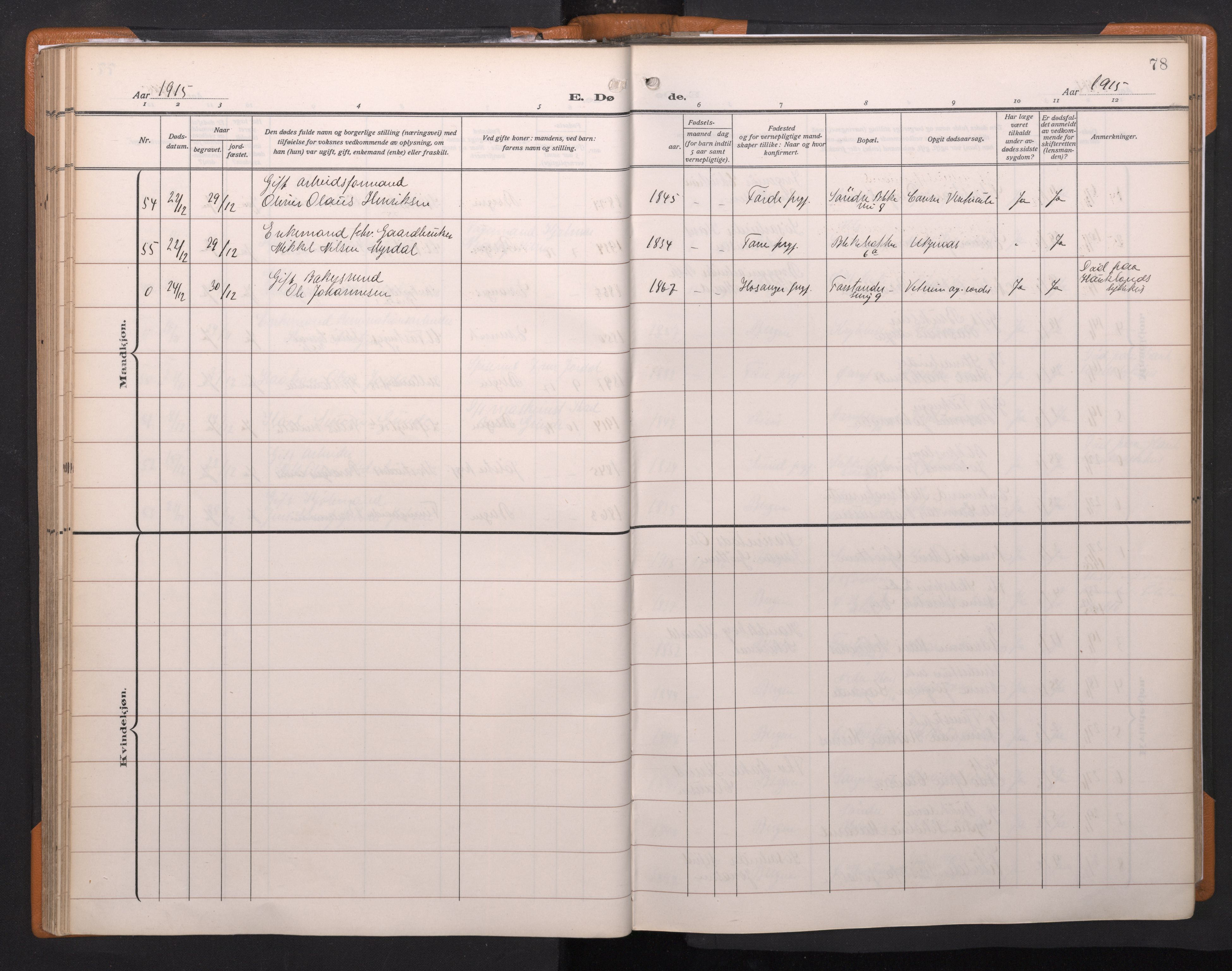 Korskirken sokneprestembete, AV/SAB-A-76101/H/Haa/L0048: Parish register (official) no. E 6, 1910-1960, p. 77b-78a