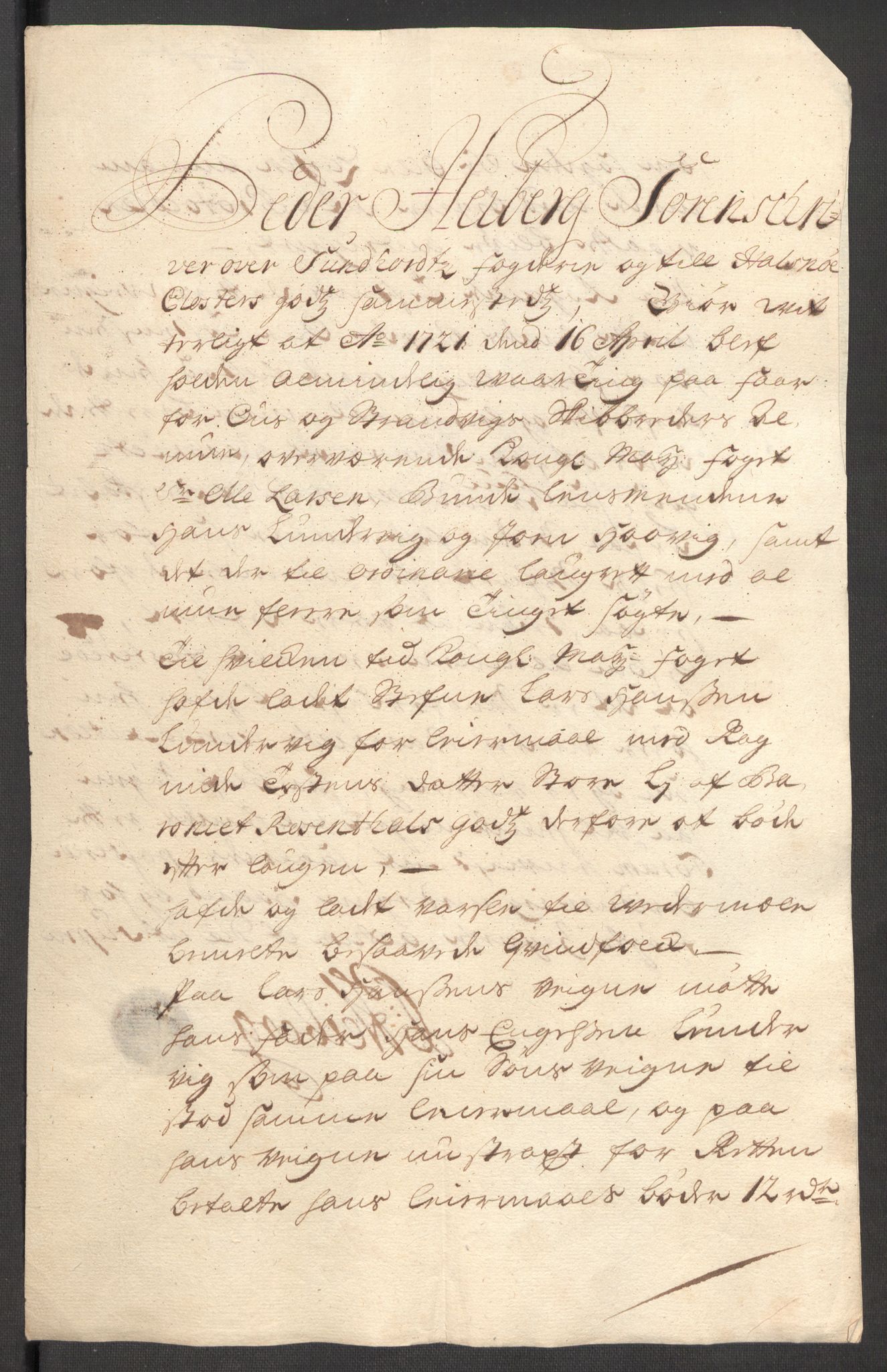 Rentekammeret inntil 1814, Reviderte regnskaper, Fogderegnskap, AV/RA-EA-4092/R48/L3000: Fogderegnskap Sunnhordland og Hardanger, 1721, p. 124