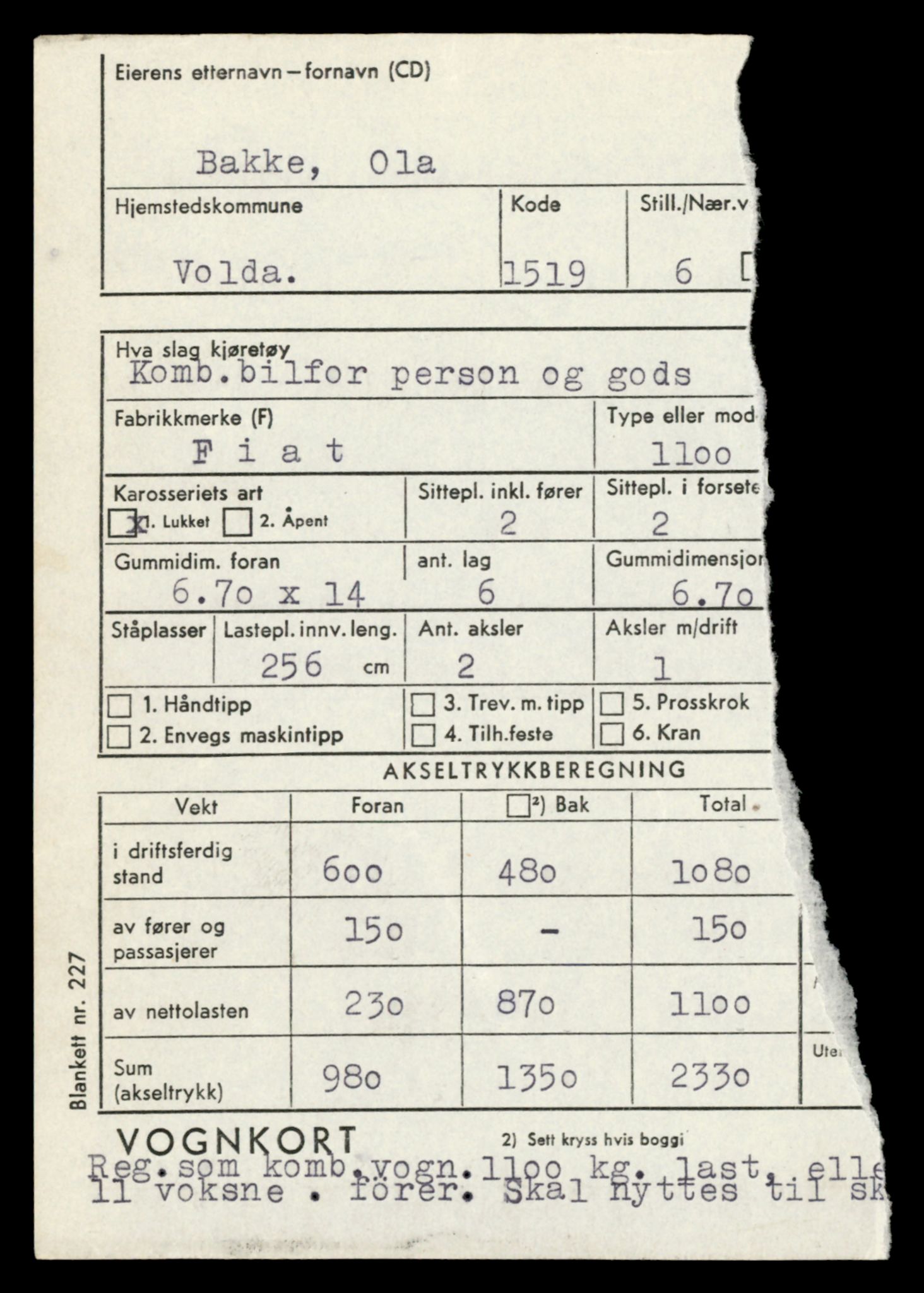 Møre og Romsdal vegkontor - Ålesund trafikkstasjon, AV/SAT-A-4099/F/Fe/L0036: Registreringskort for kjøretøy T 12831 - T 13030, 1927-1998, p. 995