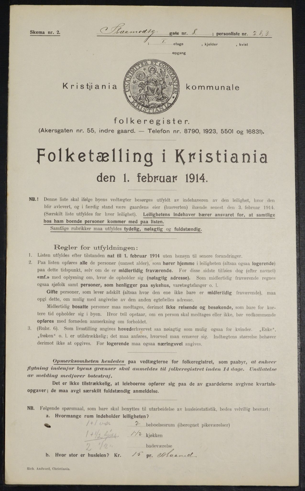 OBA, Municipal Census 1914 for Kristiania, 1914, p. 96830