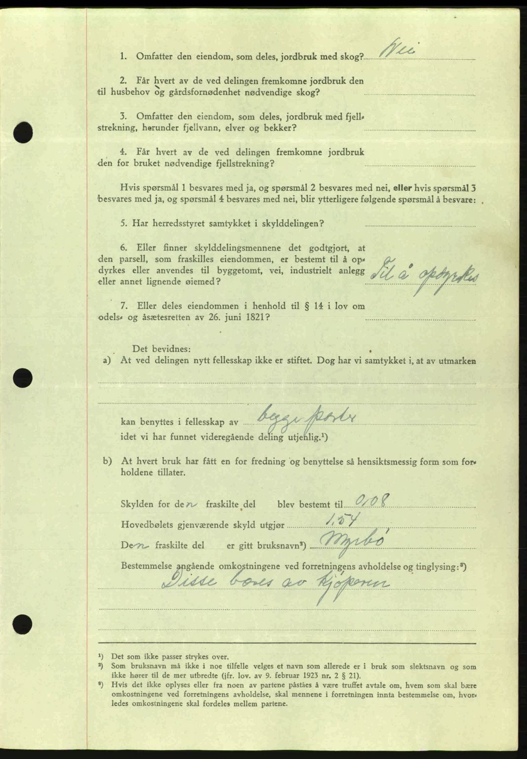 Romsdal sorenskriveri, AV/SAT-A-4149/1/2/2C: Mortgage book no. A15, 1943-1944, Diary no: : 2085/1943