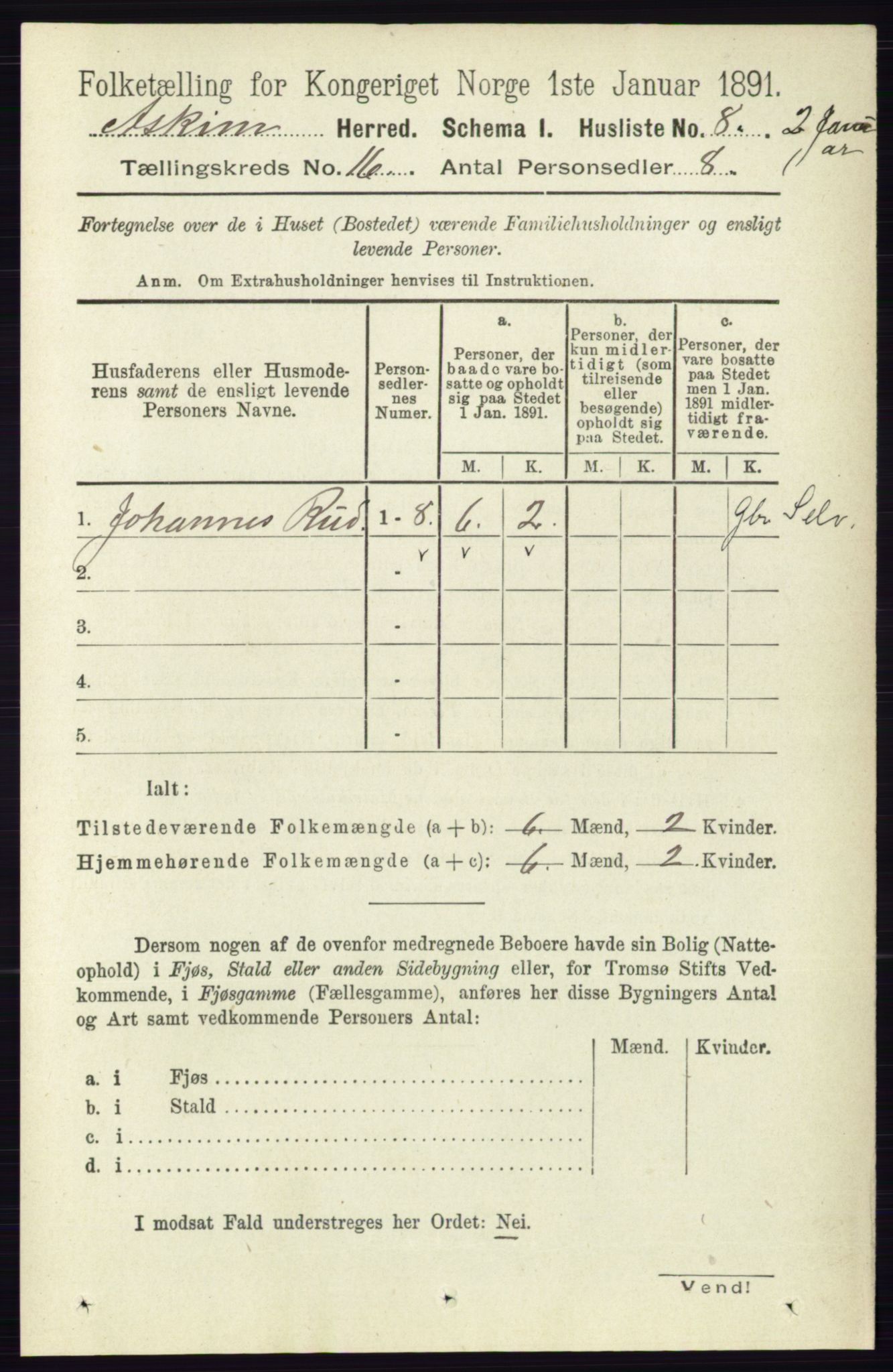 RA, 1891 census for 0124 Askim, 1891, p. 2610