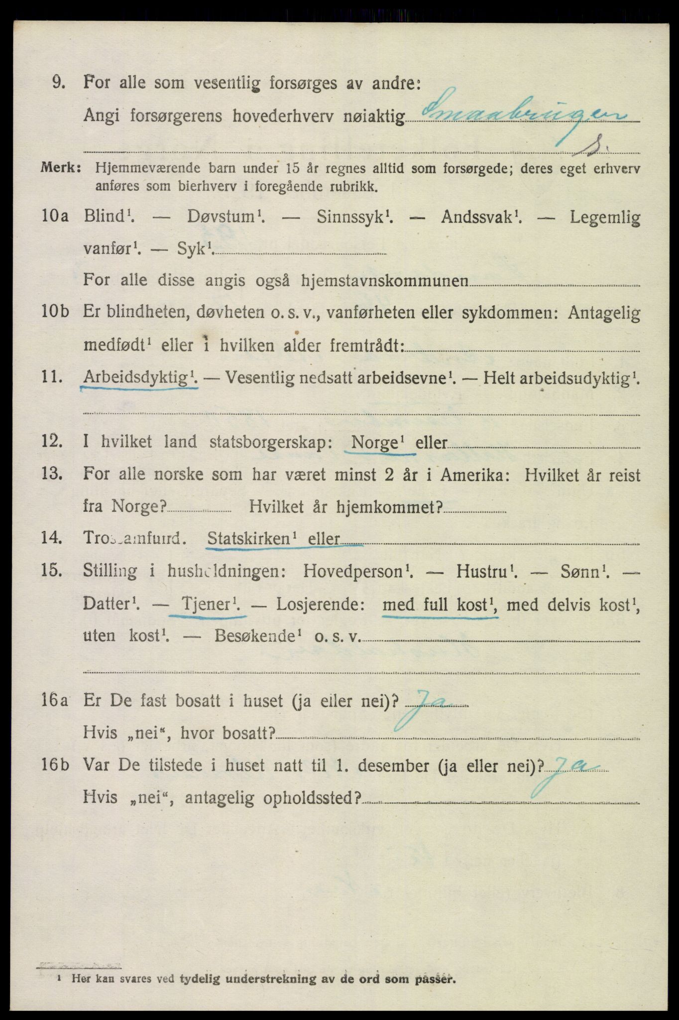 SAK, 1920 census for Landvik, 1920, p. 2157