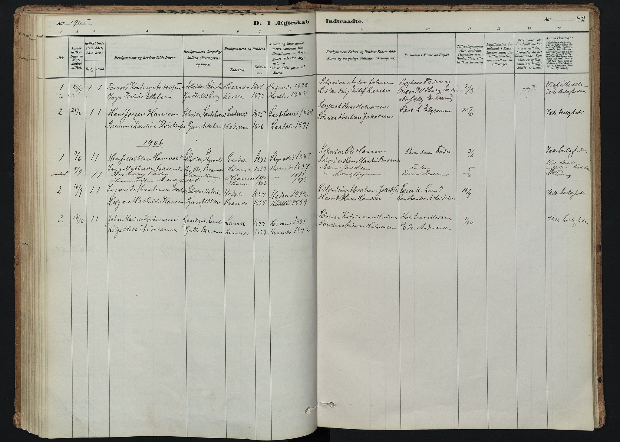 Hedrum kirkebøker, SAKO/A-344/F/Fc/L0001: Parish register (official) no. III 1, 1881-1906, p. 82