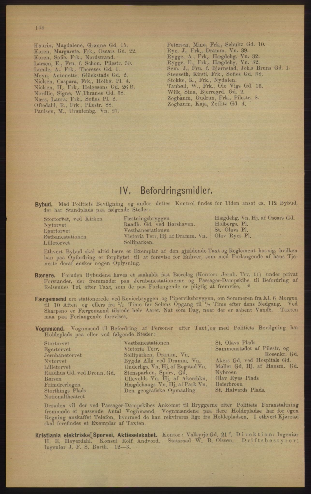 Kristiania/Oslo adressebok, PUBL/-, 1906, p. 144