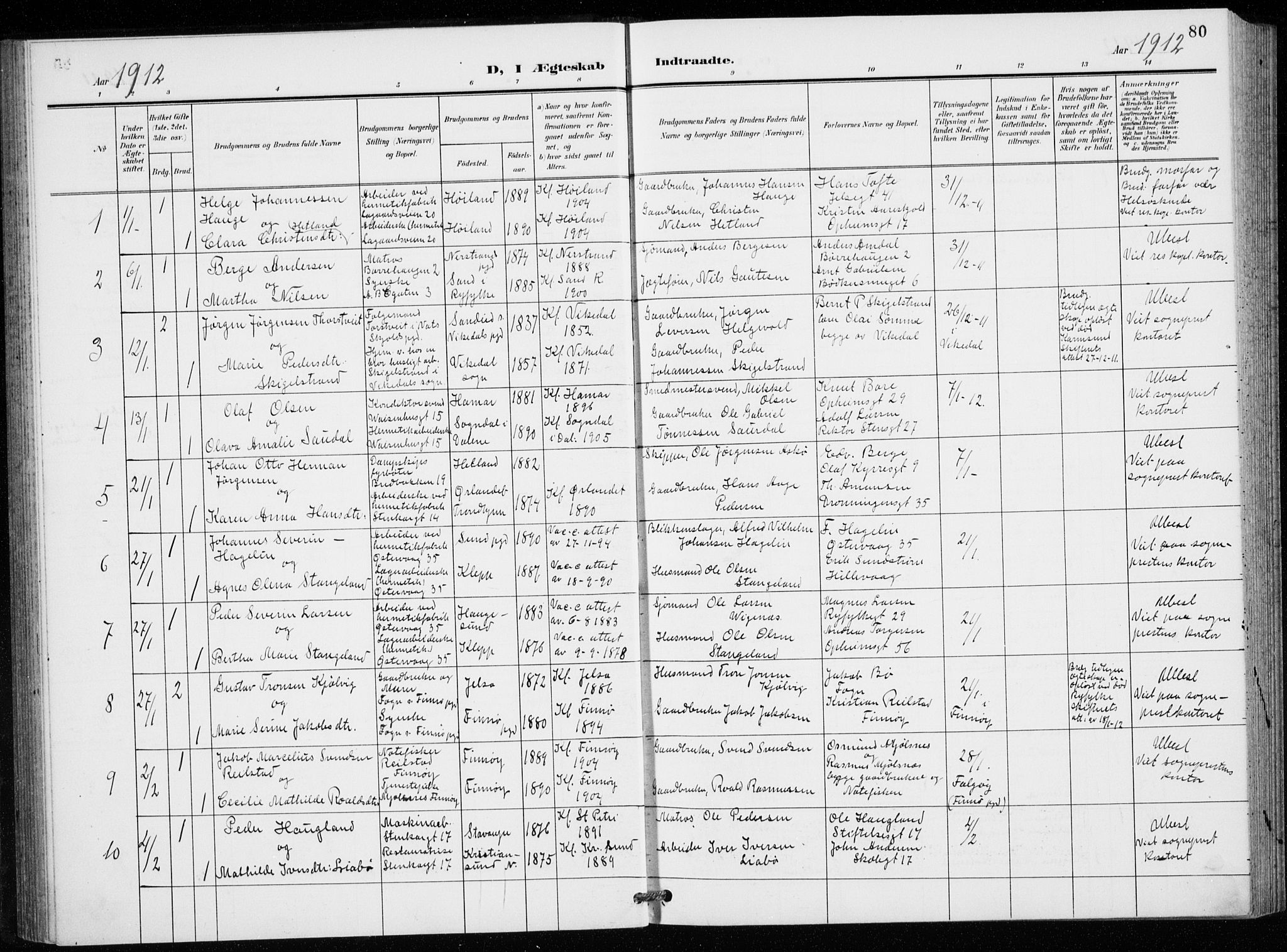 St. Petri sokneprestkontor, AV/SAST-A-101813/001/30/30BB/L0009: Parish register (copy) no. B 9, 1902-1935, p. 80