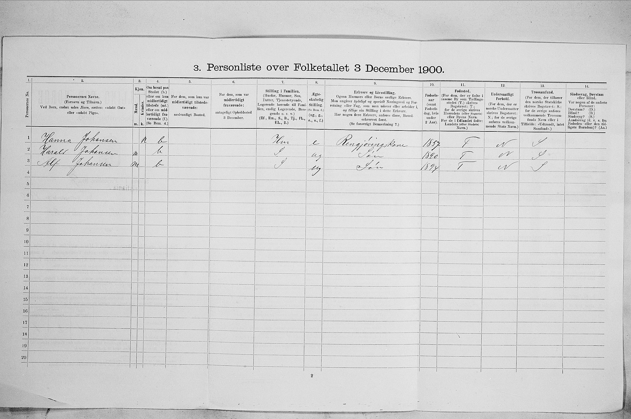 SAO, 1900 census for Kristiania, 1900, p. 58038