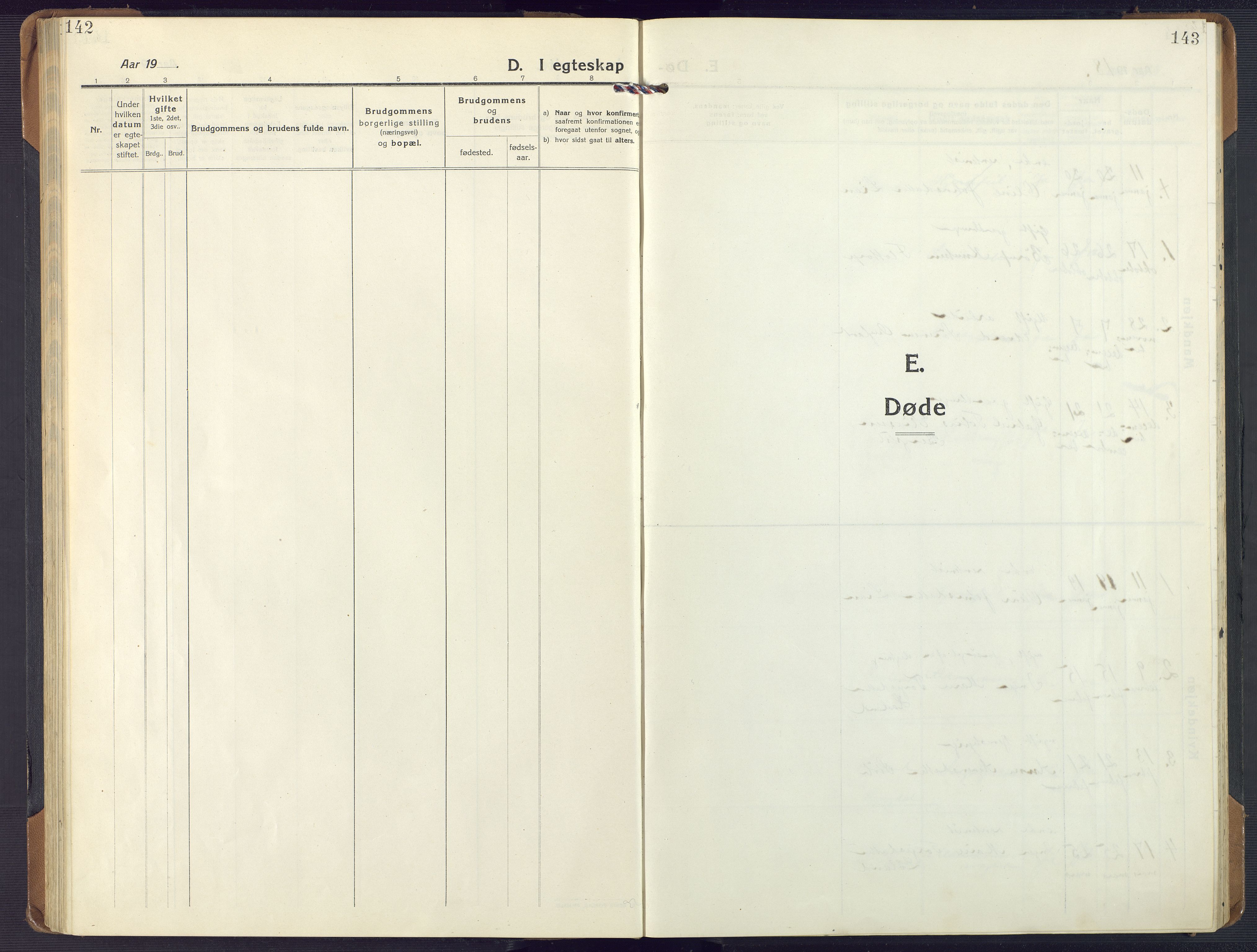Nord-Audnedal sokneprestkontor, SAK/1111-0032/F/Fa/Fab/L0005: Parish register (official) no. A 5, 1918-1925, p. 142-143