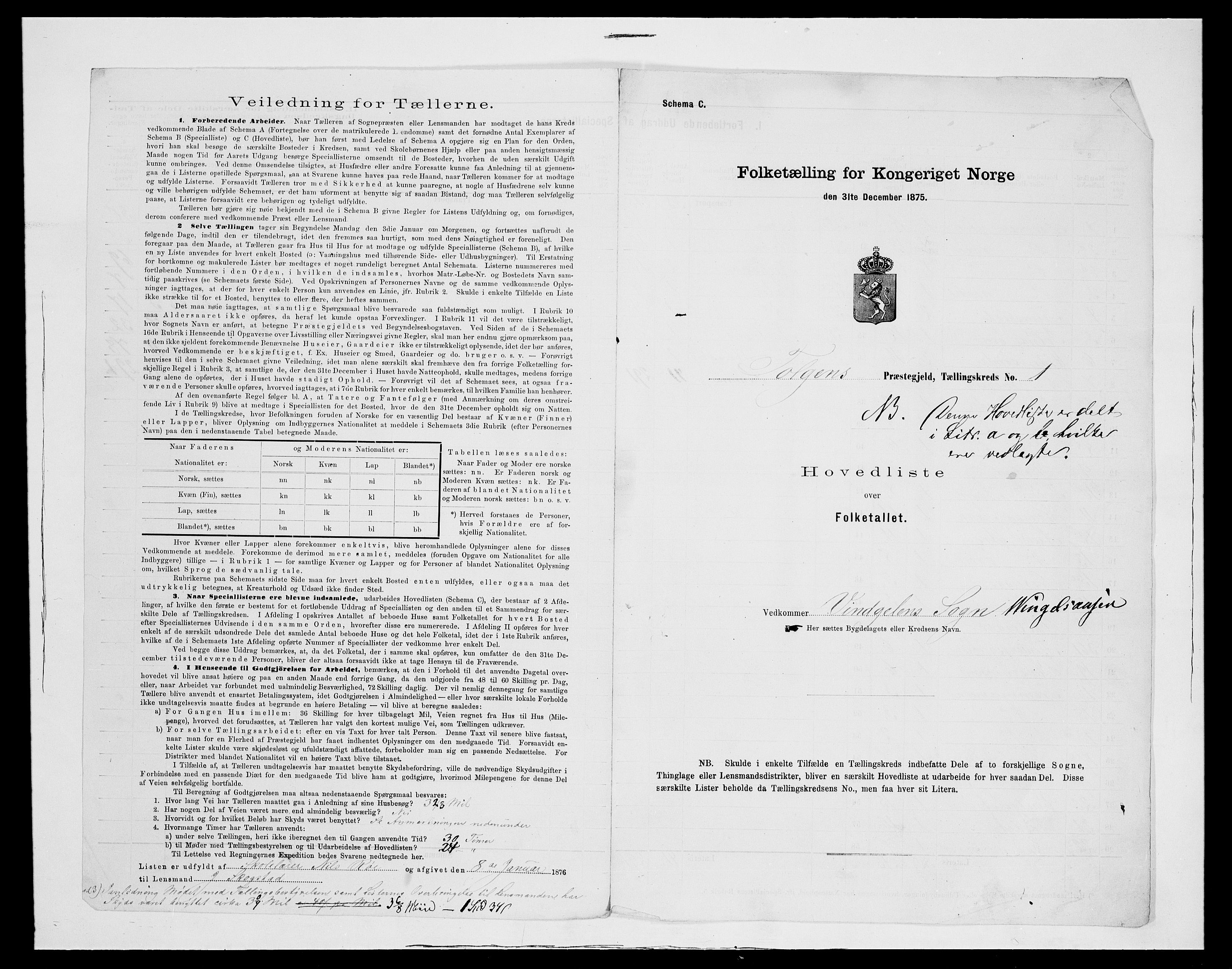 SAH, 1875 census for 0436P Tolga, 1875, p. 105