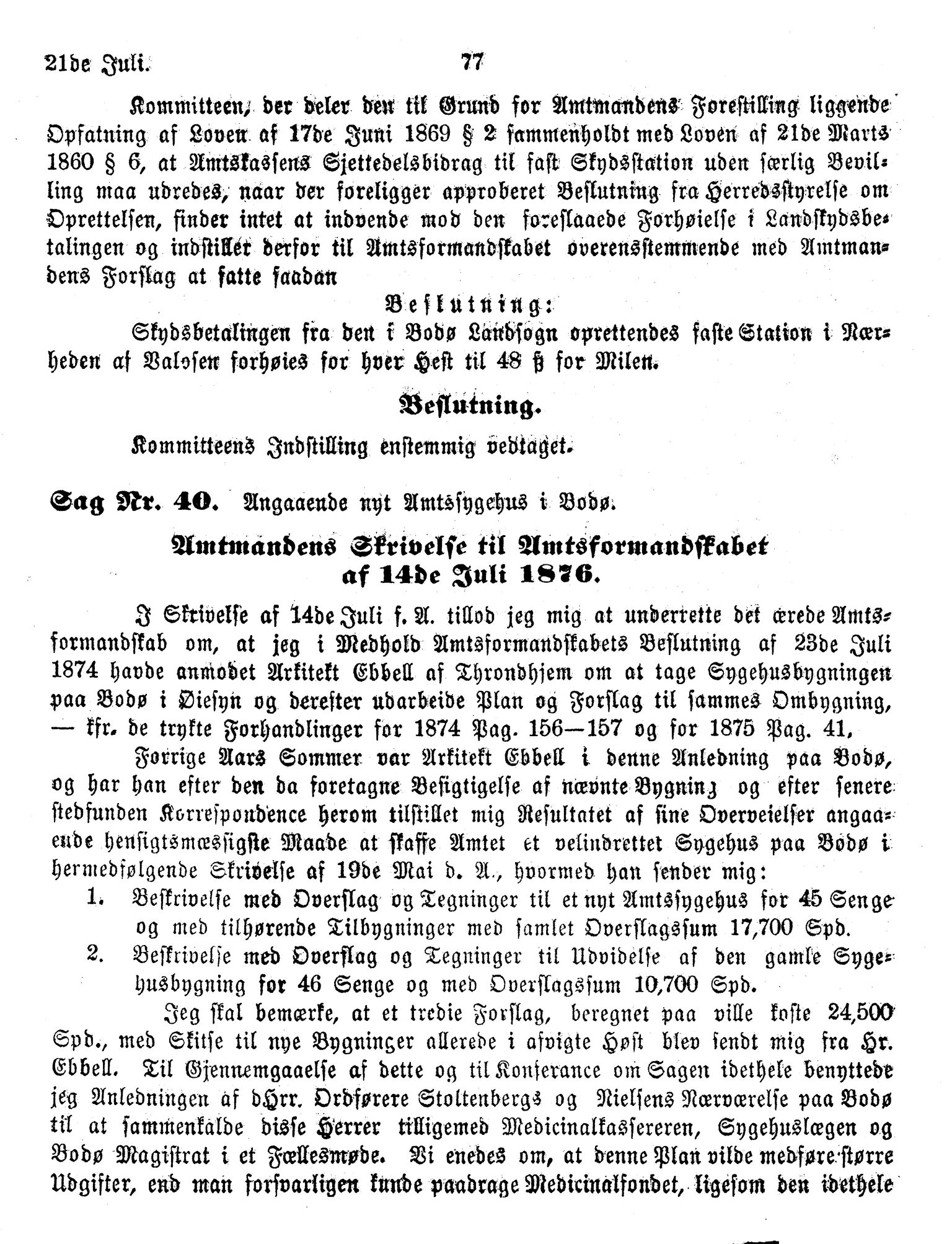 Nordland Fylkeskommune. Fylkestinget, AIN/NFK-17/176/A/Ac/L0010: Fylkestingsforhandlinger 1874-1880, 1874-1880