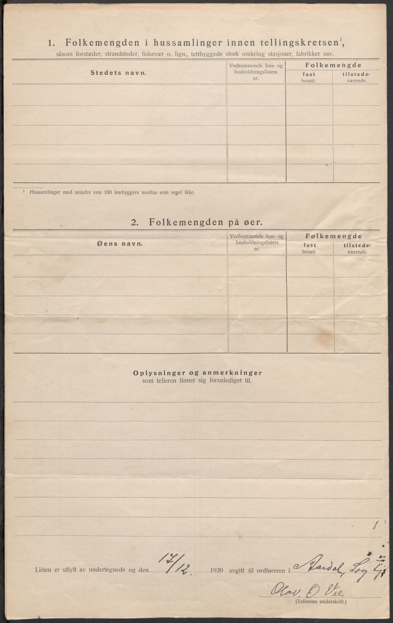 SAB, 1920 census for Årdal, 1920, p. 29