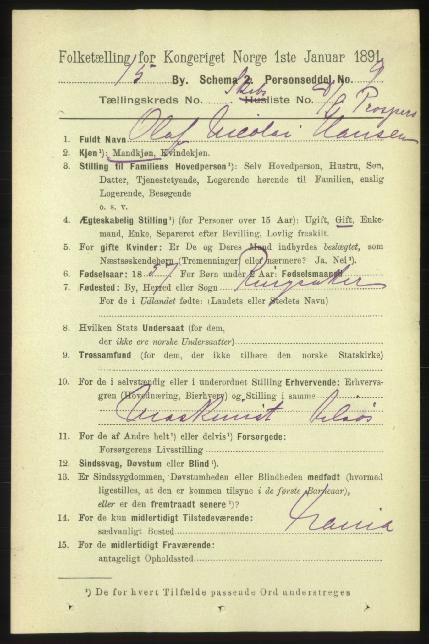 RA, 1891 census for 0602 Drammen, 1891, p. 25615