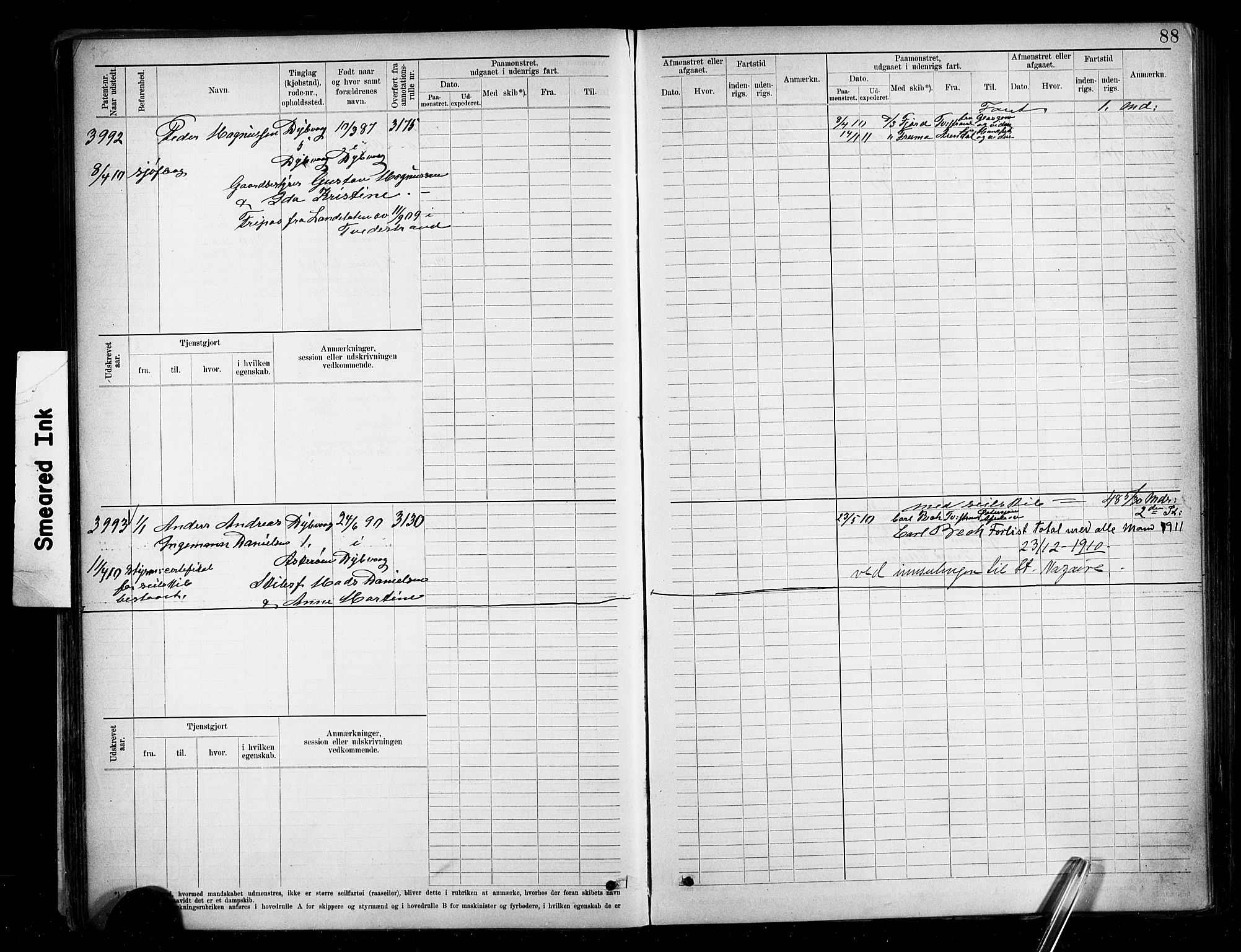 Tvedestrand mønstringskrets, AV/SAK-2031-0011/F/Fb/L0020: Hovedrulle A nr 3819-4409, U-36, 1906-1918, p. 93