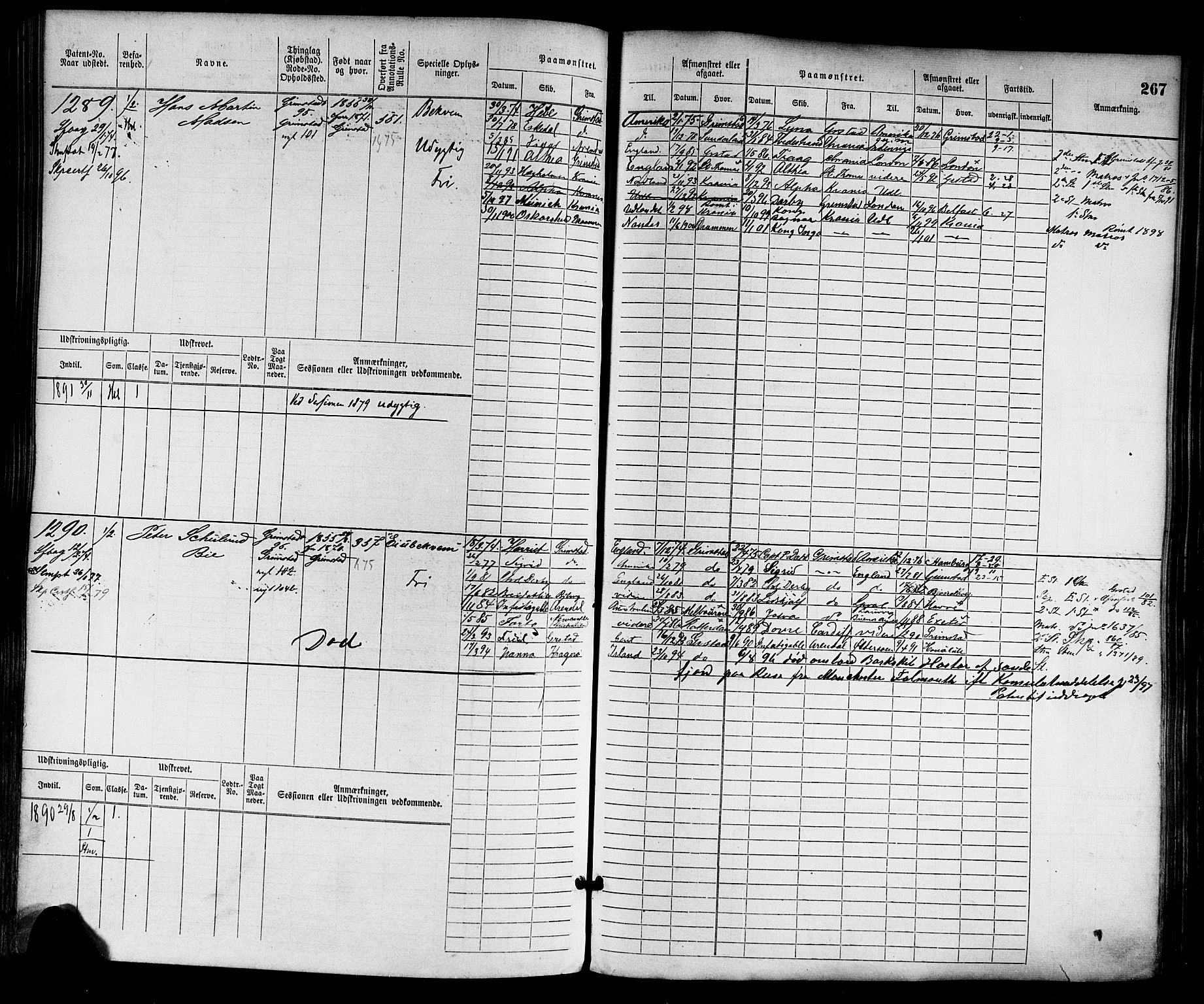 Grimstad mønstringskrets, AV/SAK-2031-0013/F/Fb/L0002: Hovedrulle nr 759-1517, F-5, 1869-1877, p. 276