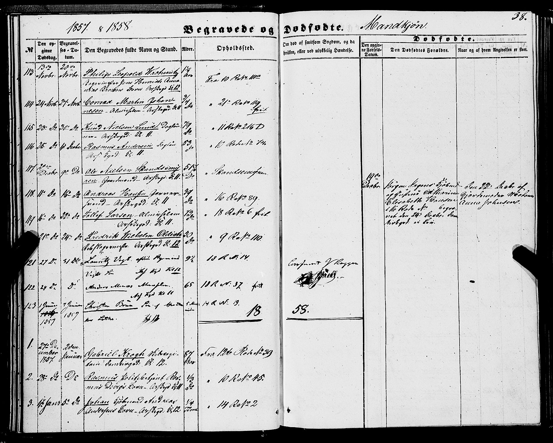 Domkirken sokneprestembete, AV/SAB-A-74801/H/Haa/L0041: Parish register (official) no. E 2, 1853-1863, p. 38