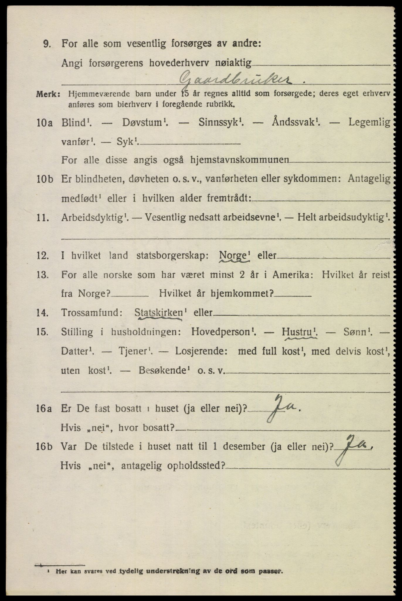 SAK, 1920 census for Grindheim, 1920, p. 570