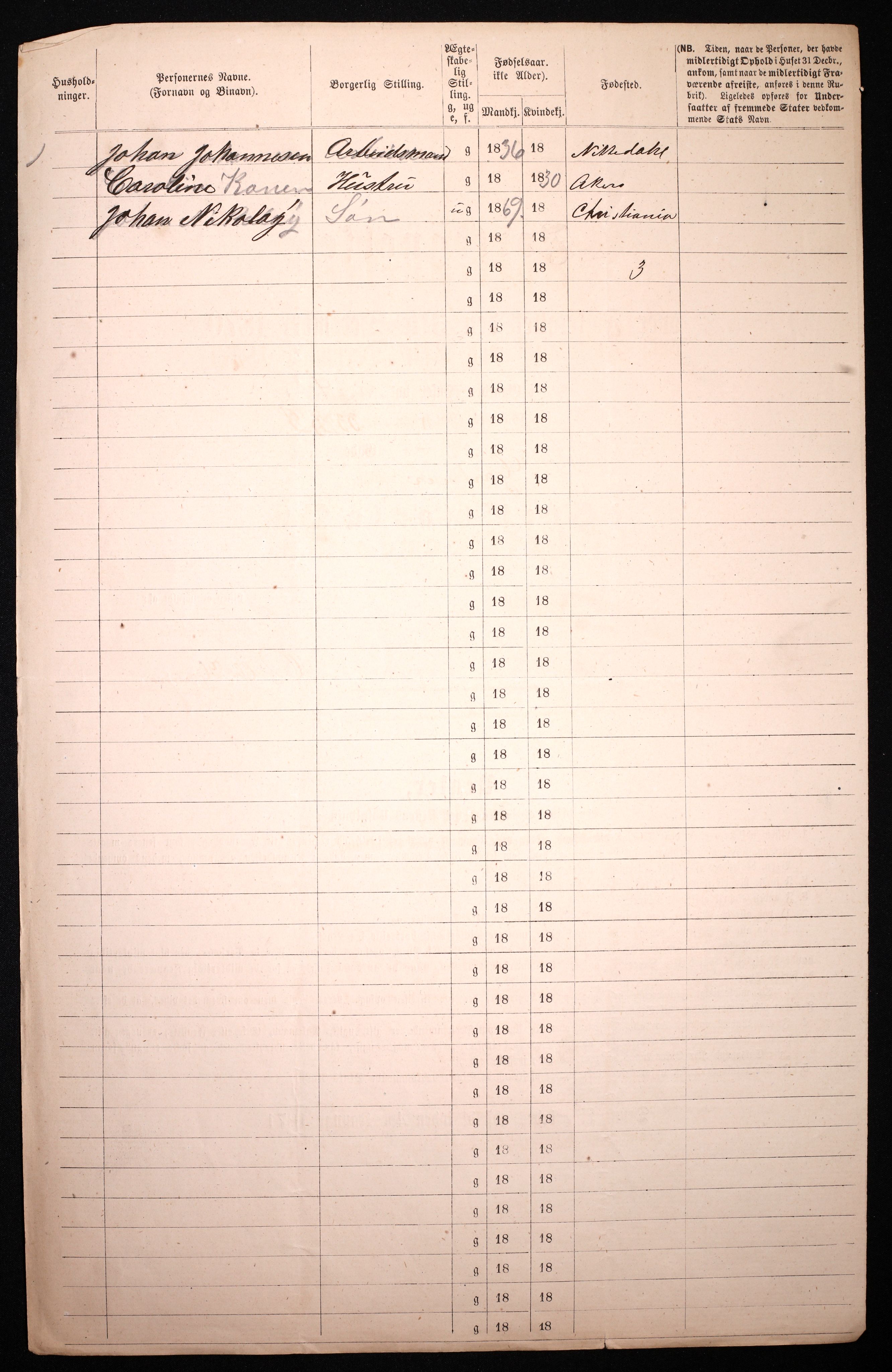 RA, 1870 census for 0301 Kristiania, 1870, p. 1075