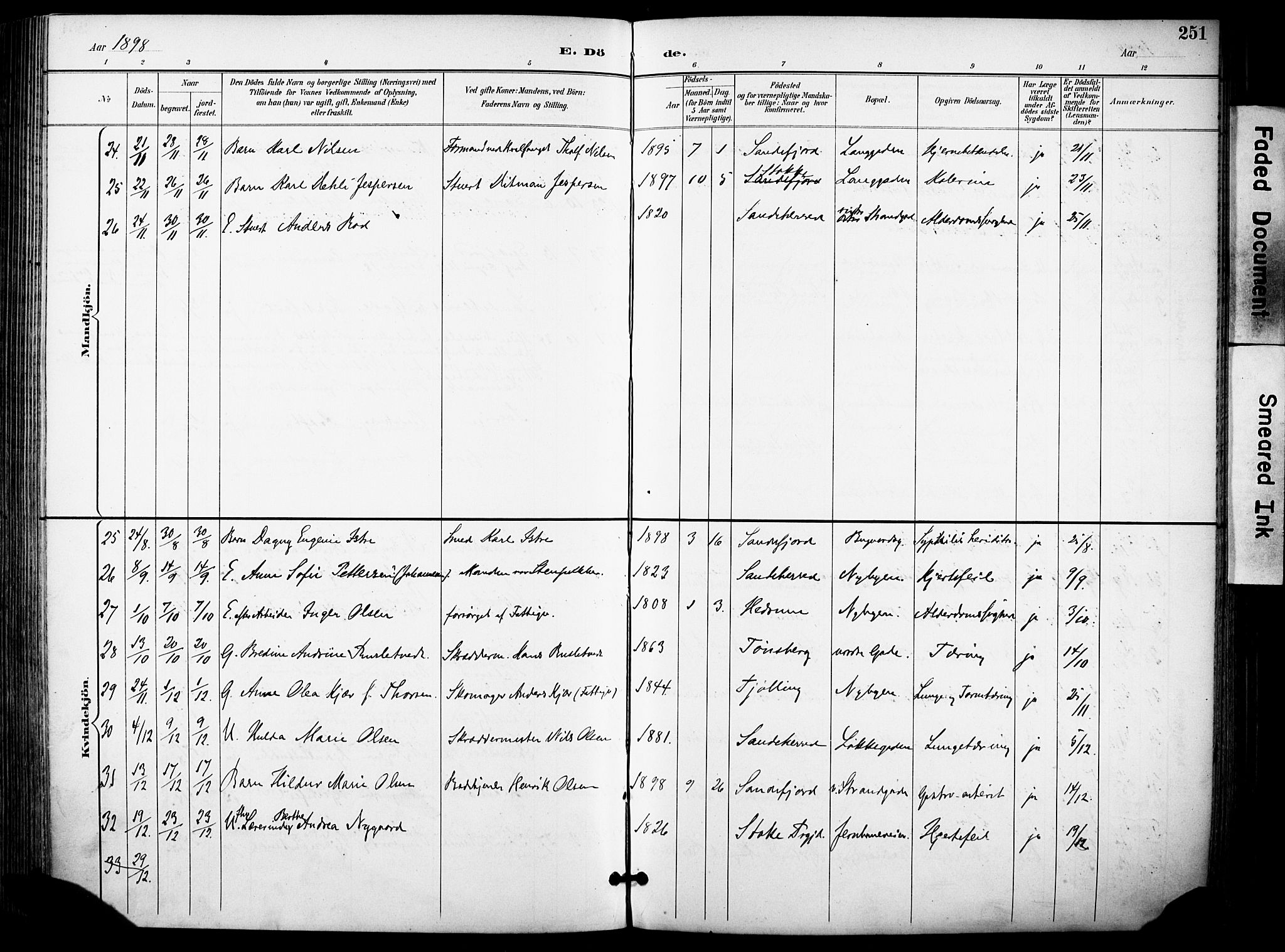 Sandefjord kirkebøker, AV/SAKO-A-315/F/Fa/L0004: Parish register (official) no. 4, 1894-1905, p. 251