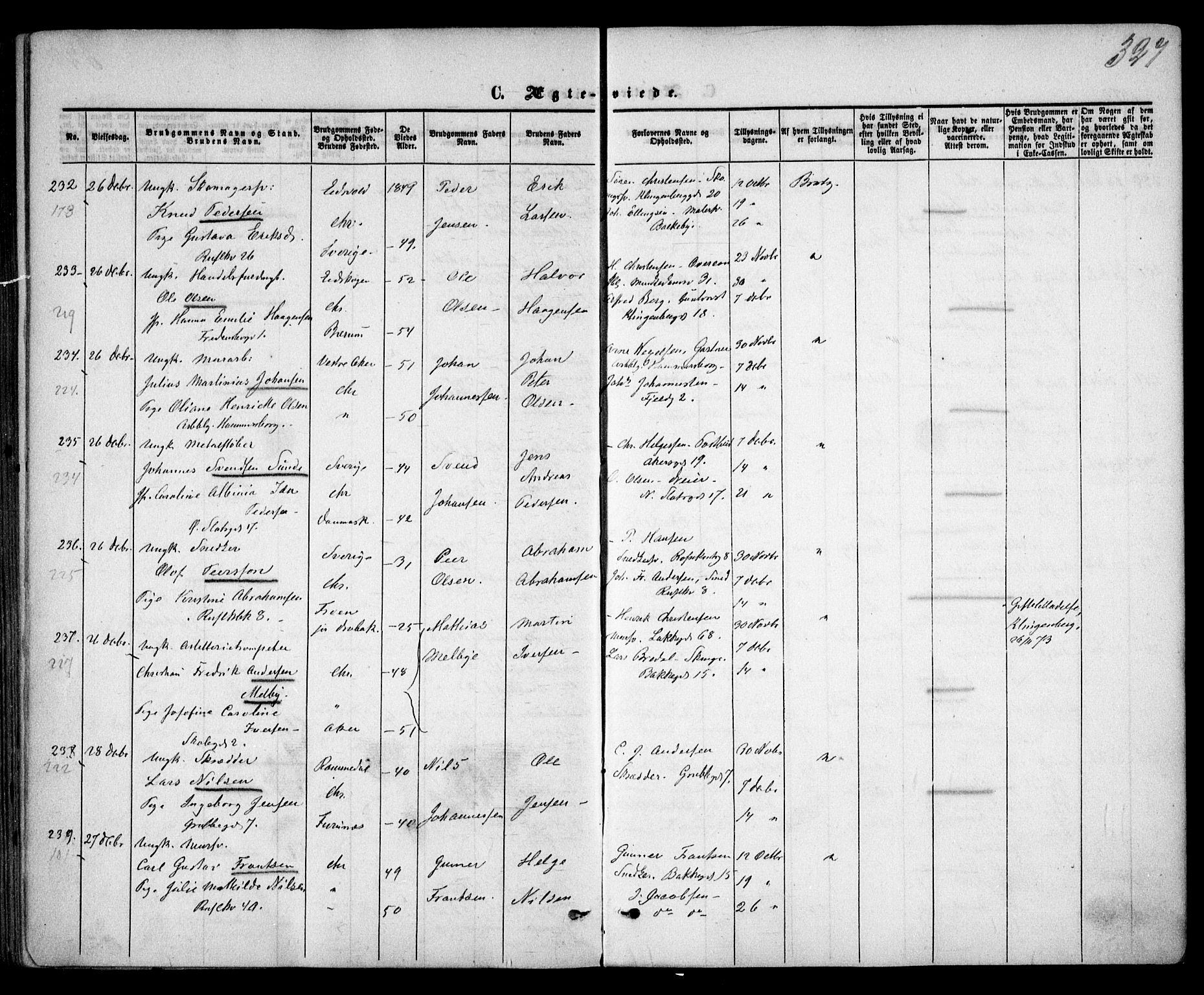 Trefoldighet prestekontor Kirkebøker, SAO/A-10882/F/Fc/L0001: Parish register (official) no. III 1, 1858-1874, p. 327