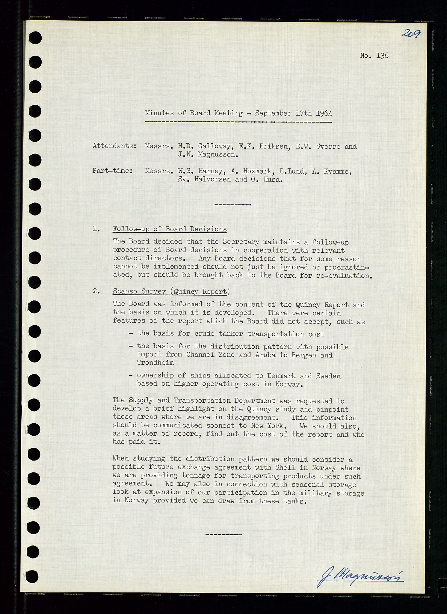 Pa 0982 - Esso Norge A/S, AV/SAST-A-100448/A/Aa/L0001/0004: Den administrerende direksjon Board minutes (styrereferater) / Den administrerende direksjon Board minutes (styrereferater), 1963-1964, p. 53