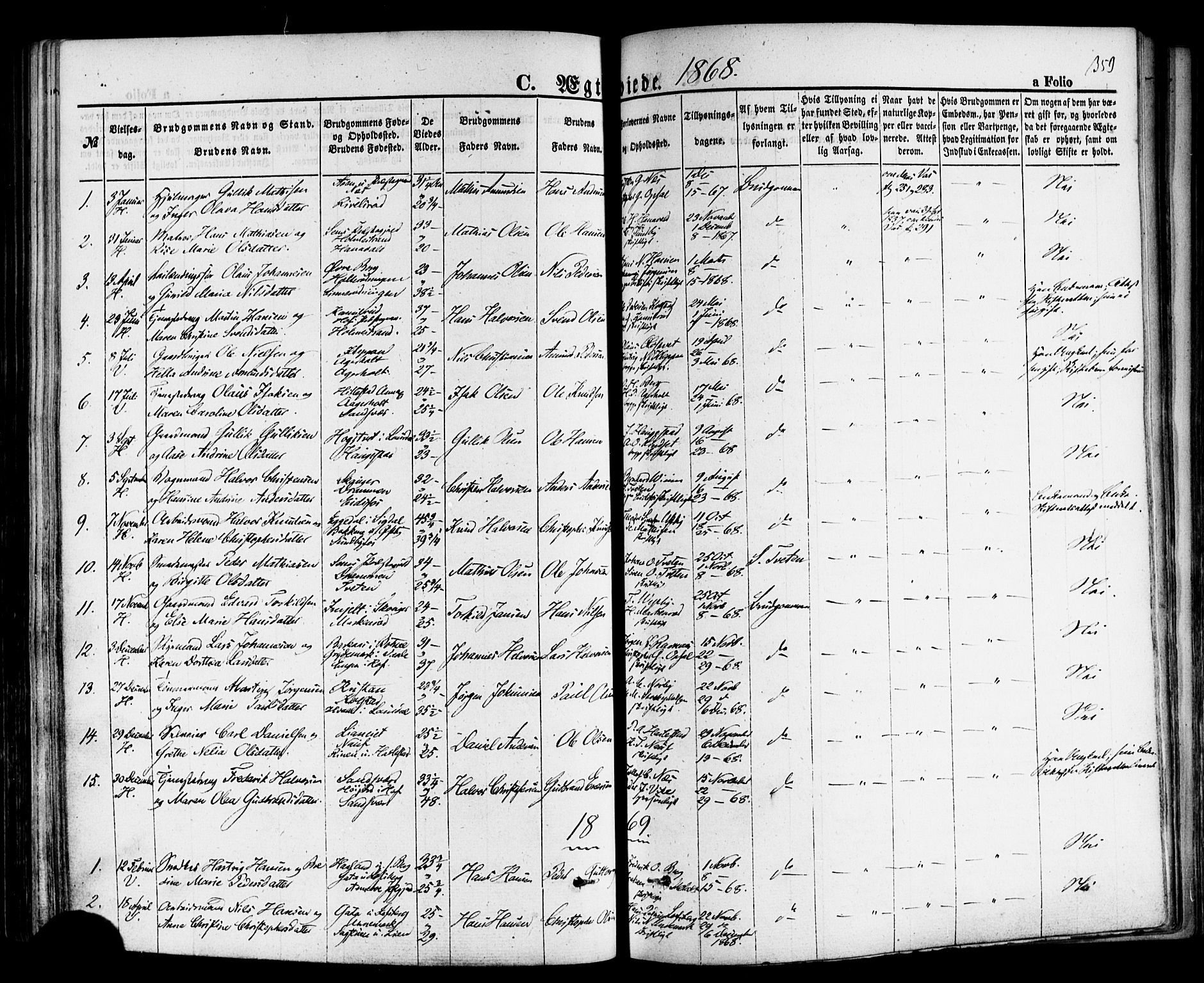 Hof kirkebøker, SAKO/A-64/F/Fa/L0006: Parish register (official) no. I 6, 1851-1877, p. 359