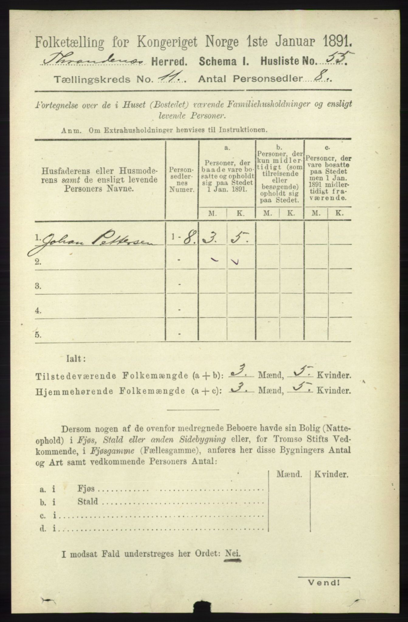 RA, 1891 census for 1914 Trondenes, 1891, p. 7977