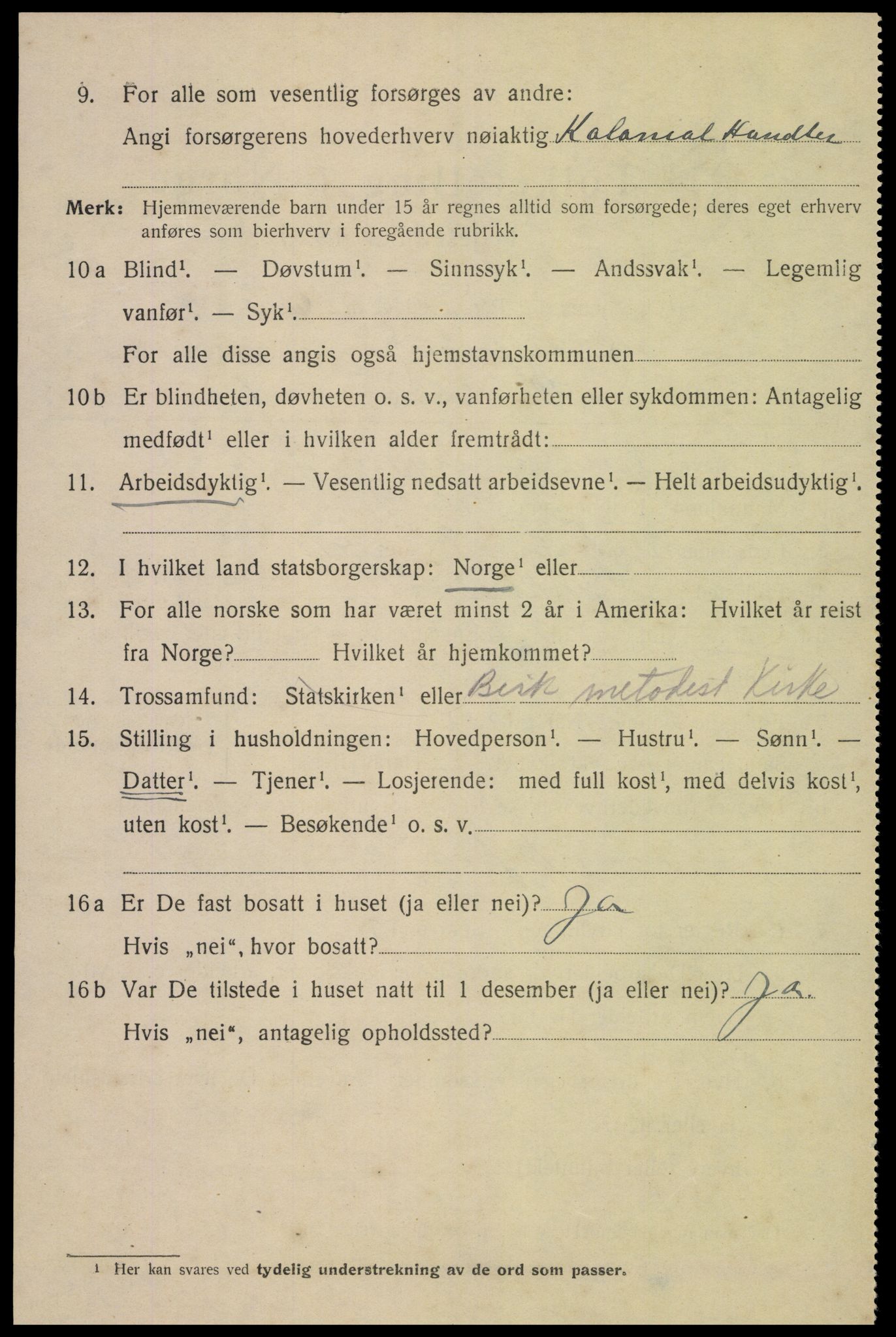 SAK, 1920 census for Flekkefjord, 1920, p. 3205