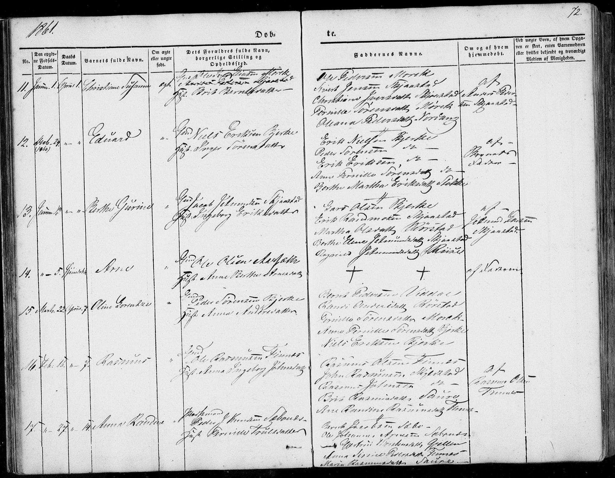 Ministerialprotokoller, klokkerbøker og fødselsregistre - Møre og Romsdal, AV/SAT-A-1454/515/L0209: Parish register (official) no. 515A05, 1847-1868, p. 72