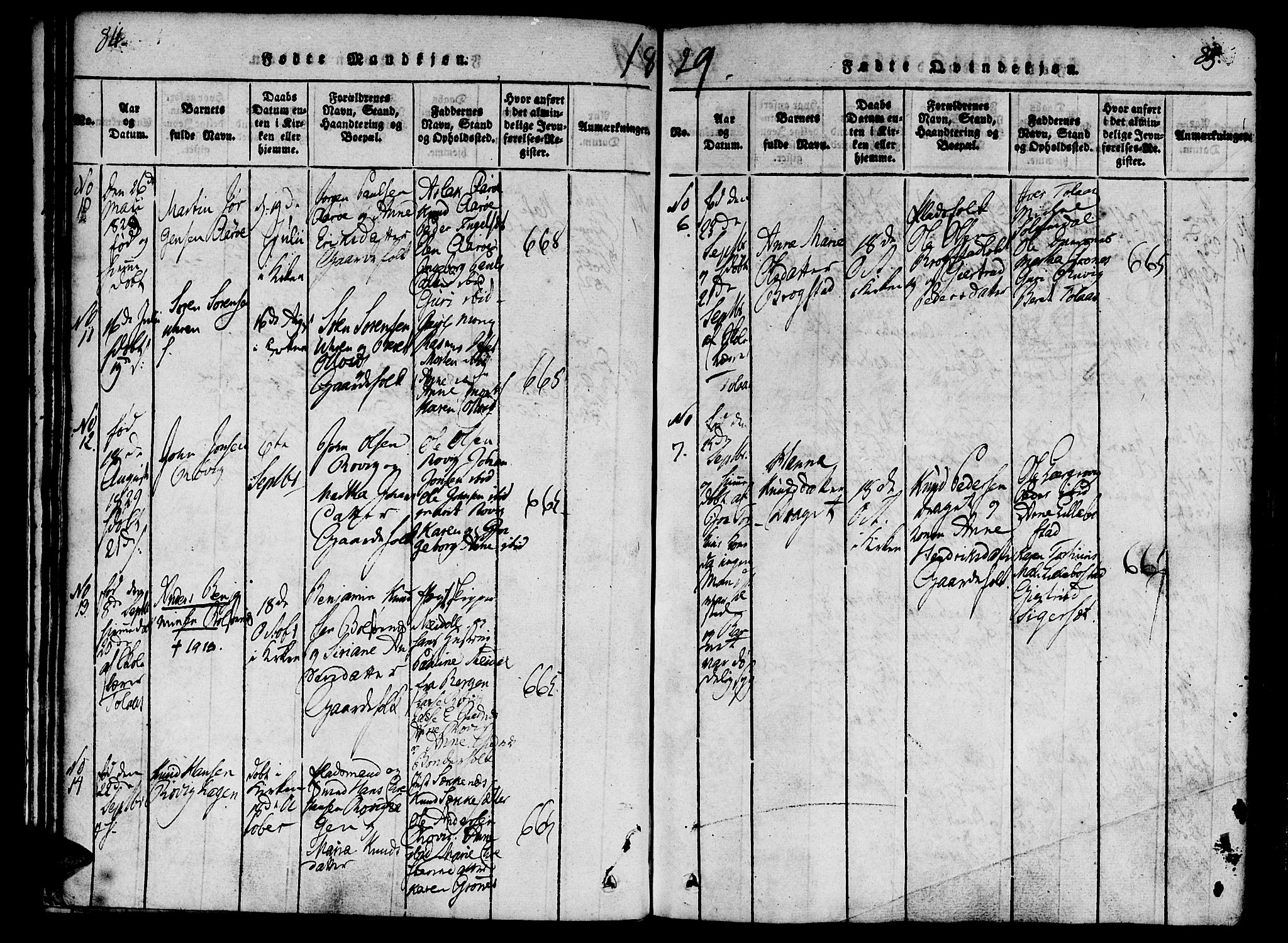 Ministerialprotokoller, klokkerbøker og fødselsregistre - Møre og Romsdal, SAT/A-1454/555/L0652: Parish register (official) no. 555A03, 1817-1843, p. 84-85