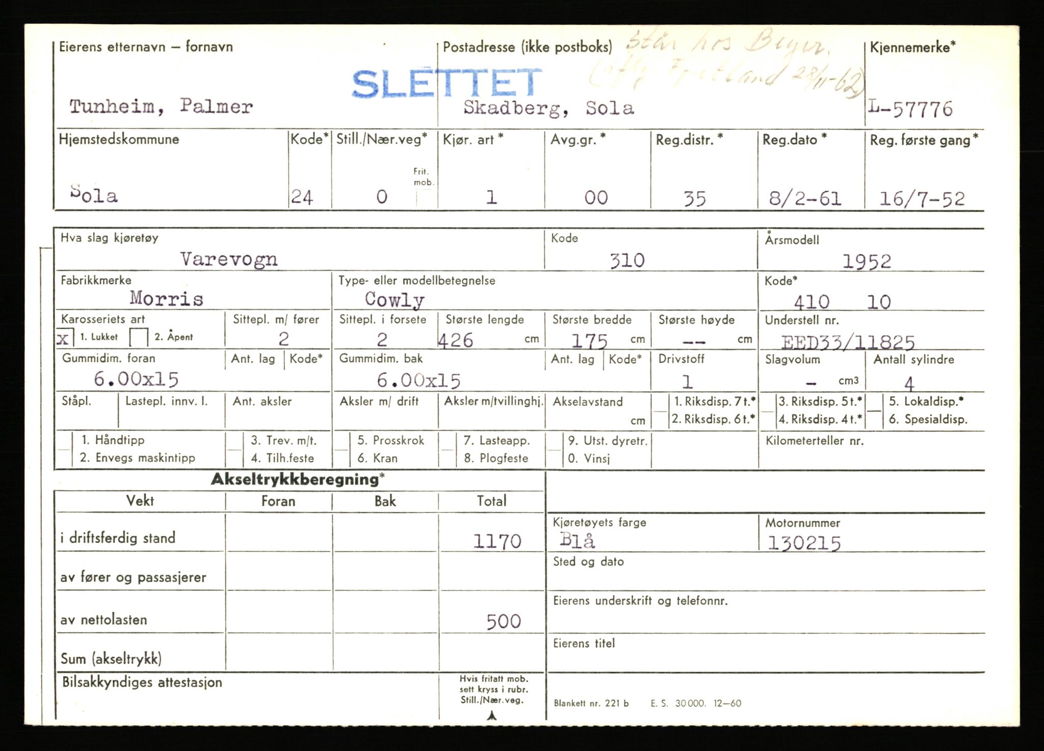 Stavanger trafikkstasjon, AV/SAST-A-101942/0/F/L0057: L-57200 - L-57999, 1930-1971, p. 1847