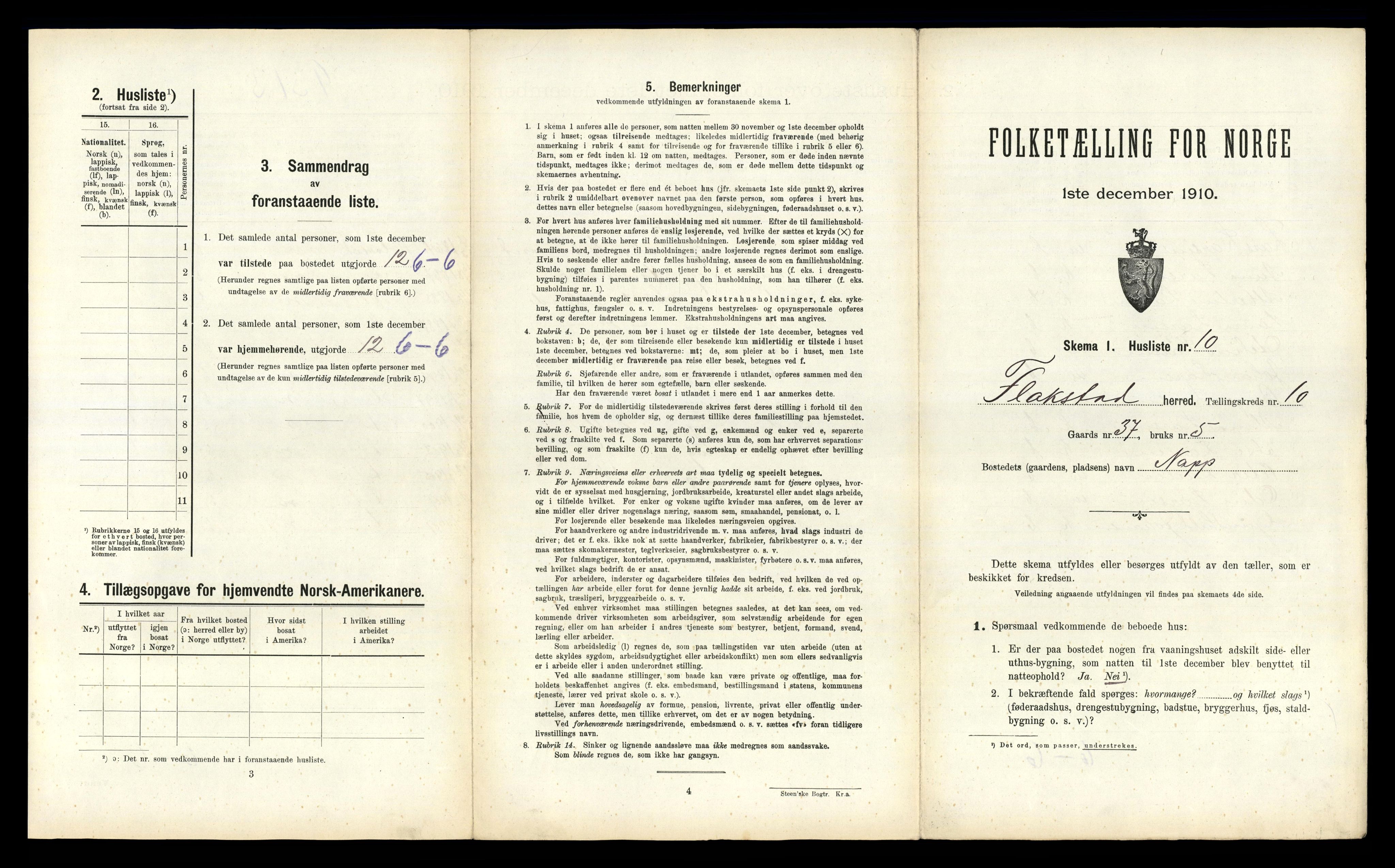 RA, 1910 census for Flakstad, 1910, p. 1012