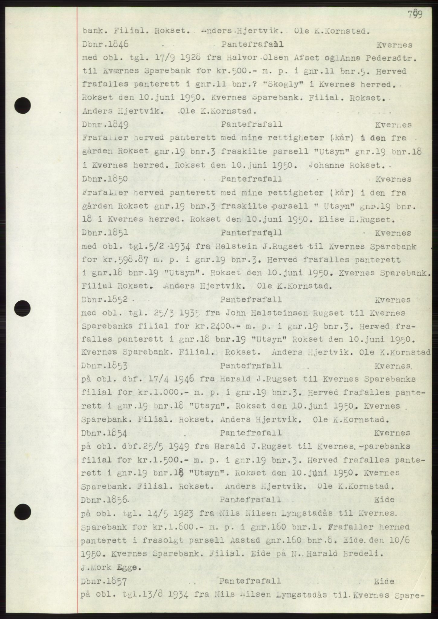 Nordmøre sorenskriveri, SAT/A-4132/1/2/2Ca: Mortgage book no. C82b, 1946-1951, Diary no: : 1846/1950