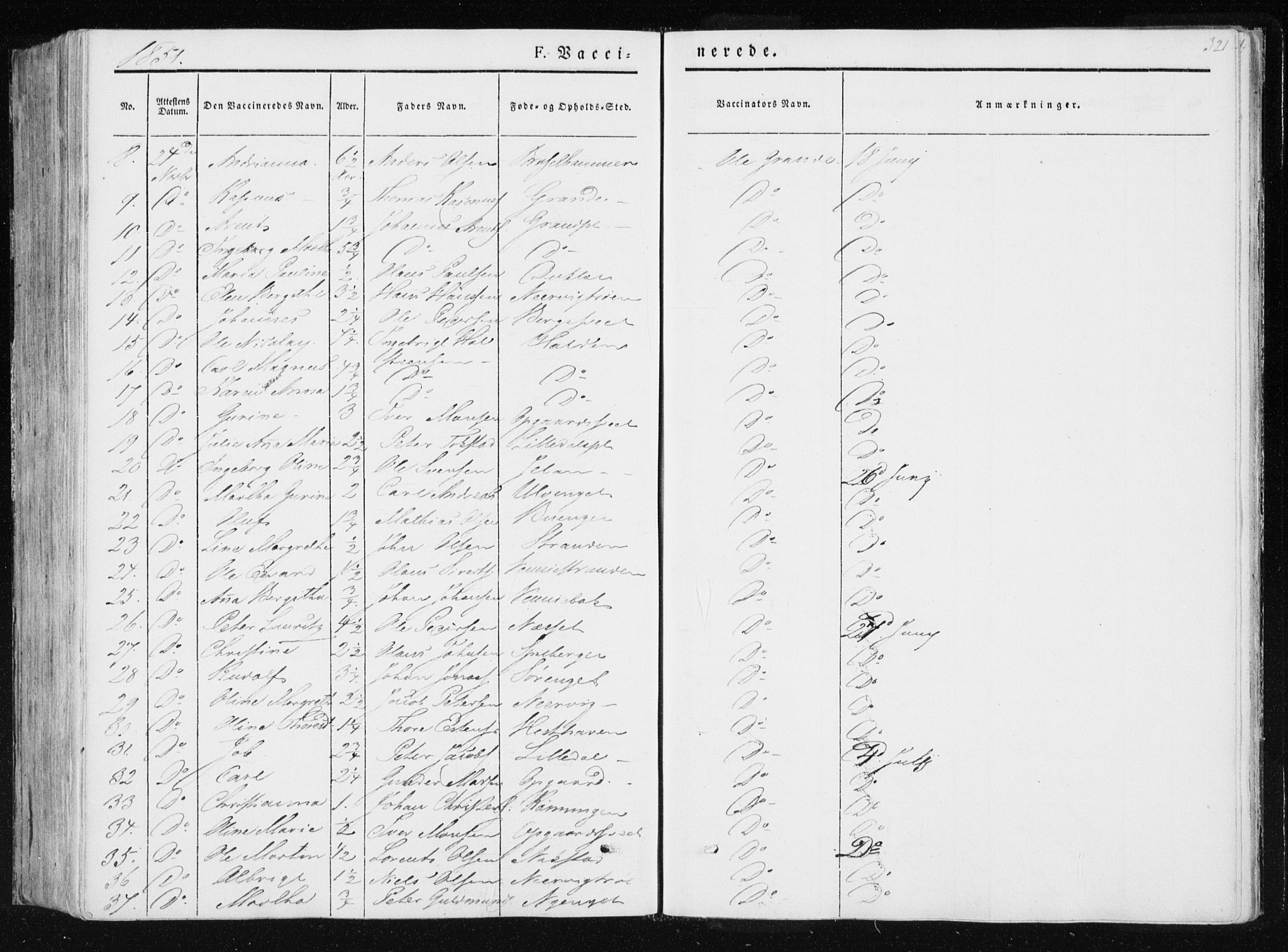 Ministerialprotokoller, klokkerbøker og fødselsregistre - Nord-Trøndelag, SAT/A-1458/733/L0323: Parish register (official) no. 733A02, 1843-1870, p. 321