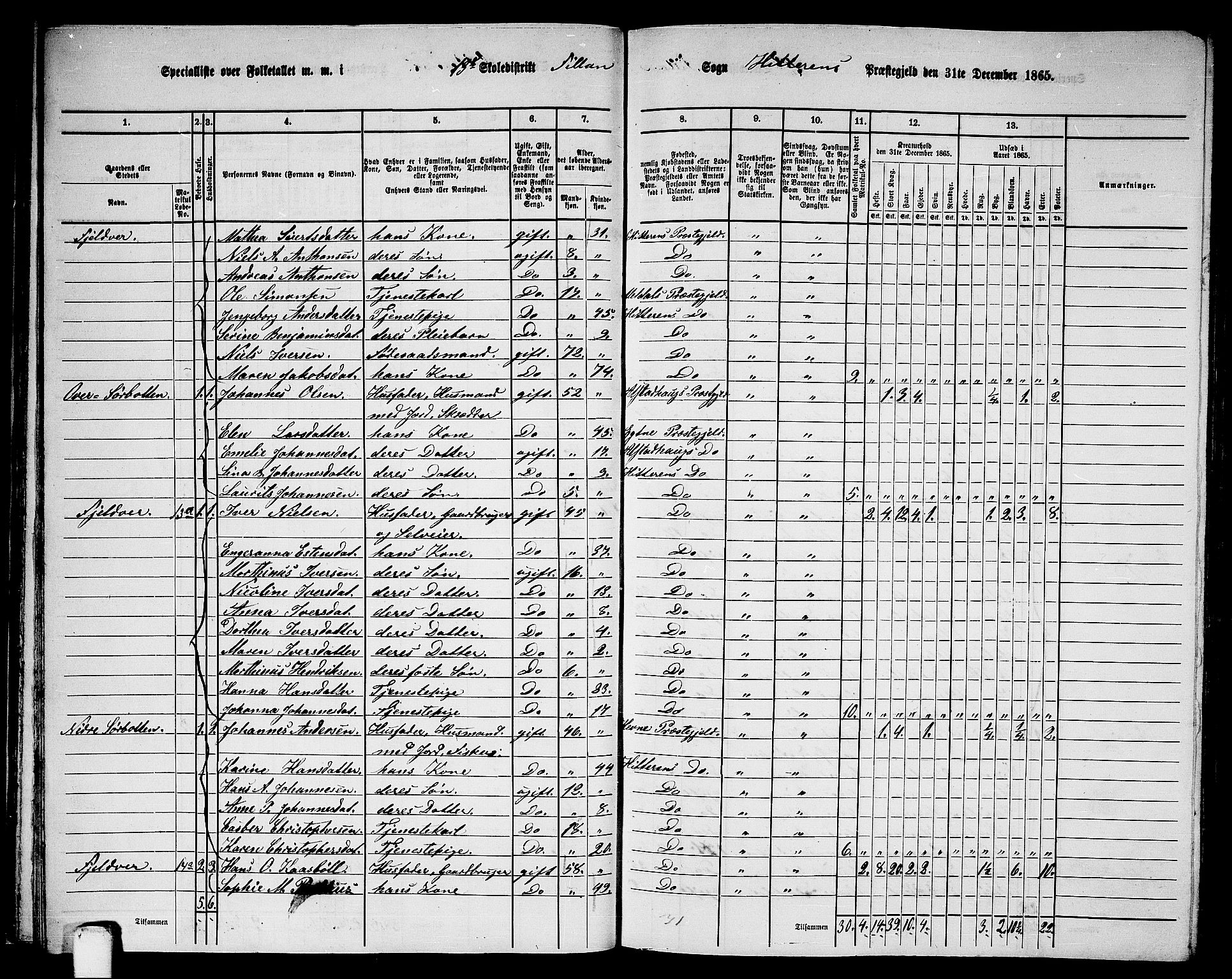 RA, 1865 census for Hitra, 1865, p. 41