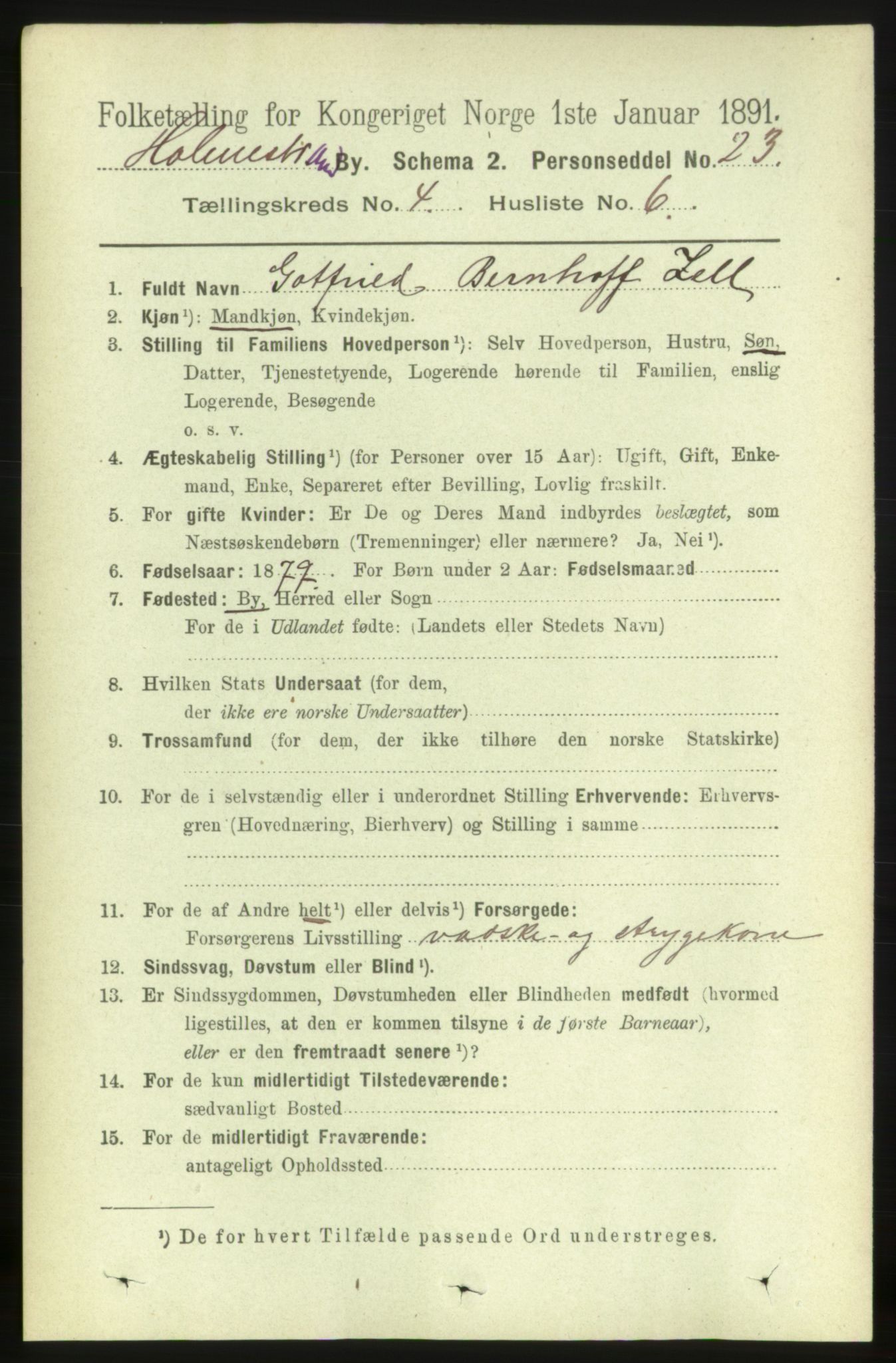 RA, 1891 census for 0702 Holmestrand, 1891, p. 2295