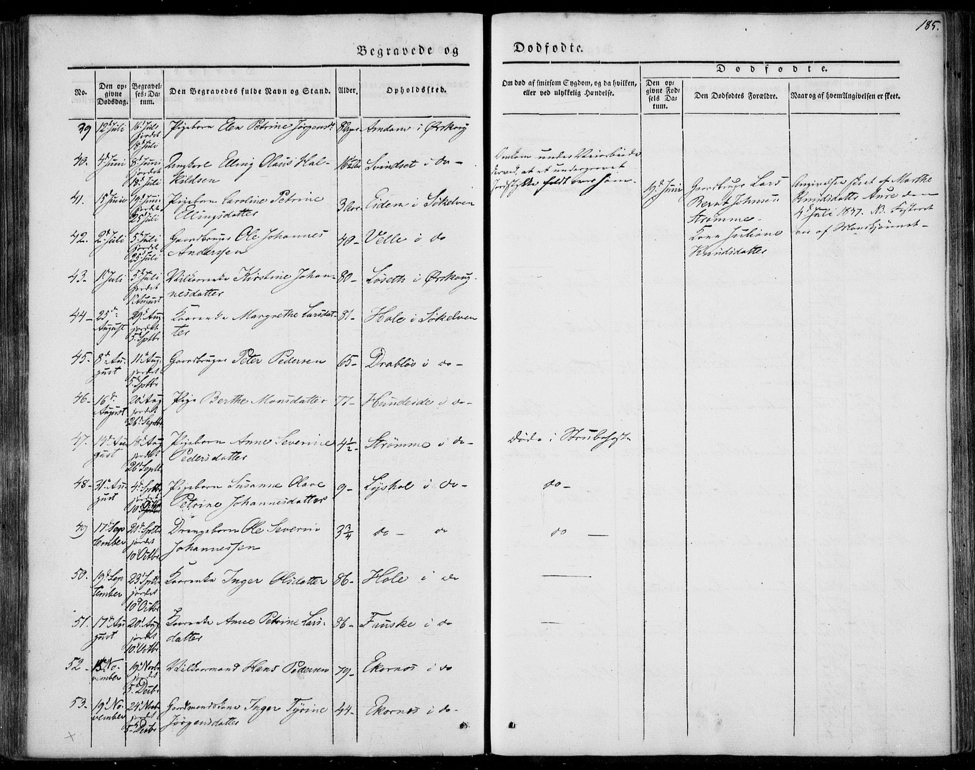 Ministerialprotokoller, klokkerbøker og fødselsregistre - Møre og Romsdal, SAT/A-1454/522/L0312: Parish register (official) no. 522A07, 1843-1851, p. 185