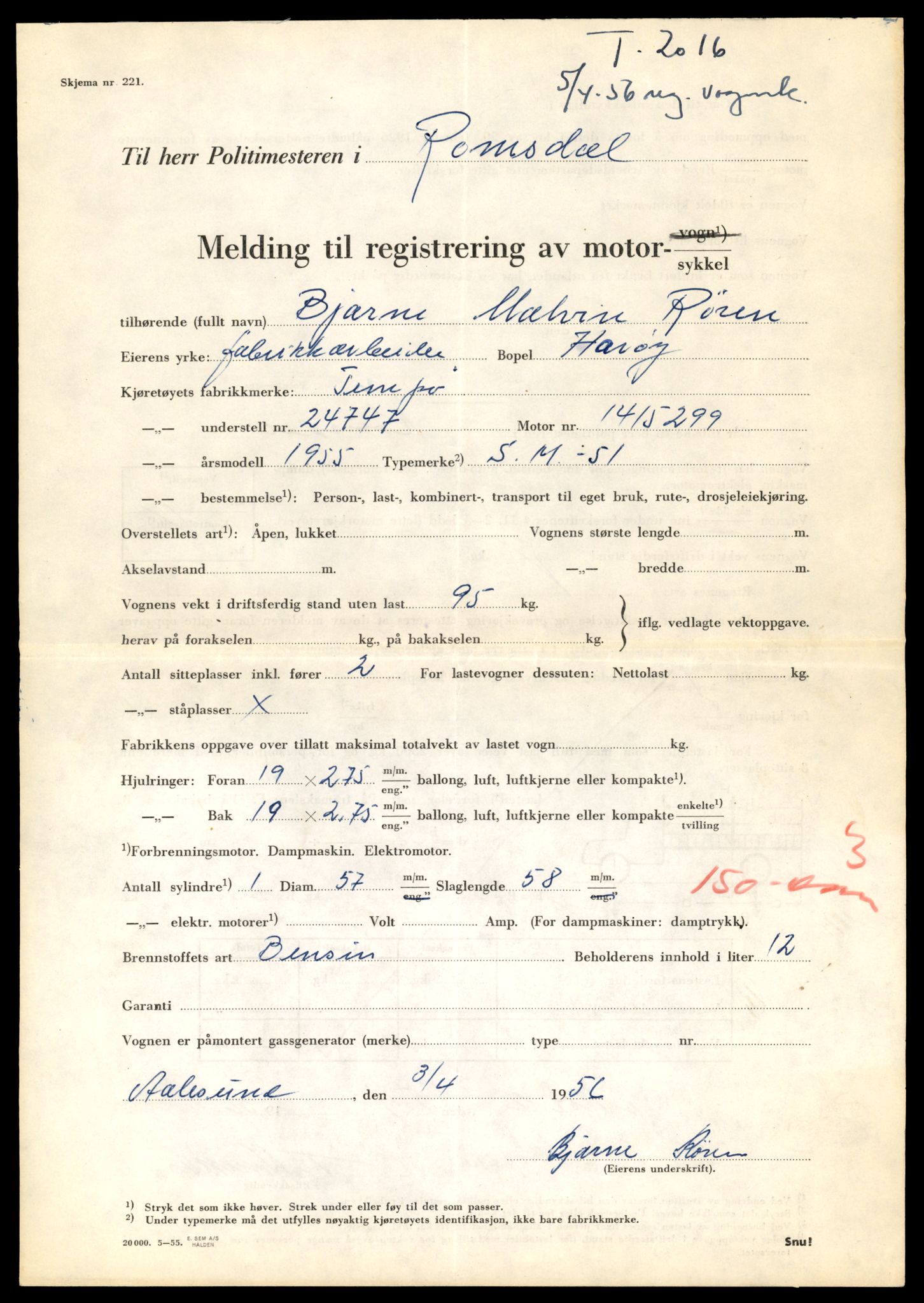 Møre og Romsdal vegkontor - Ålesund trafikkstasjon, AV/SAT-A-4099/F/Fe/L0041: Registreringskort for kjøretøy T 13710 - T 13905, 1927-1998, p. 293