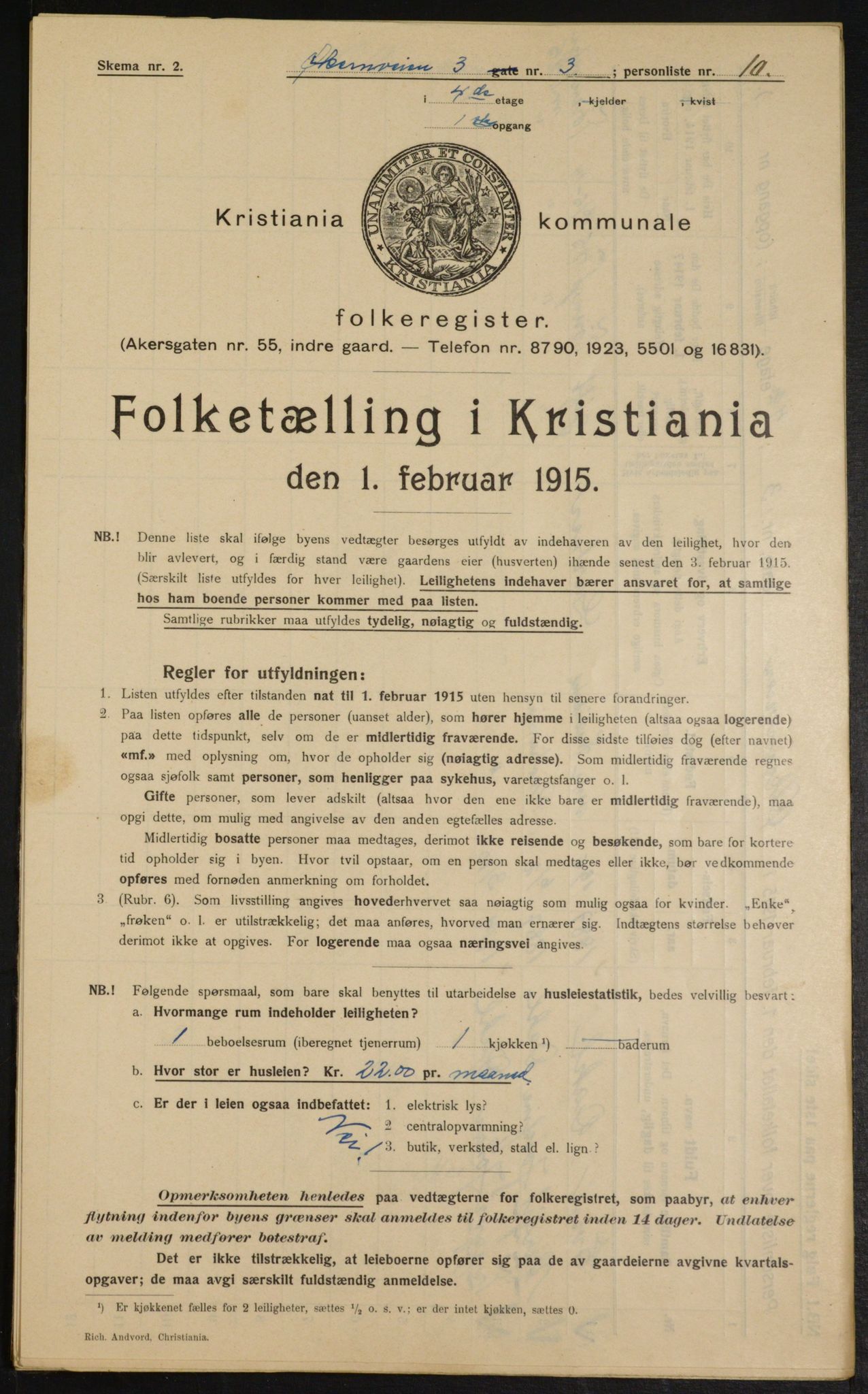 OBA, Municipal Census 1915 for Kristiania, 1915, p. 129283