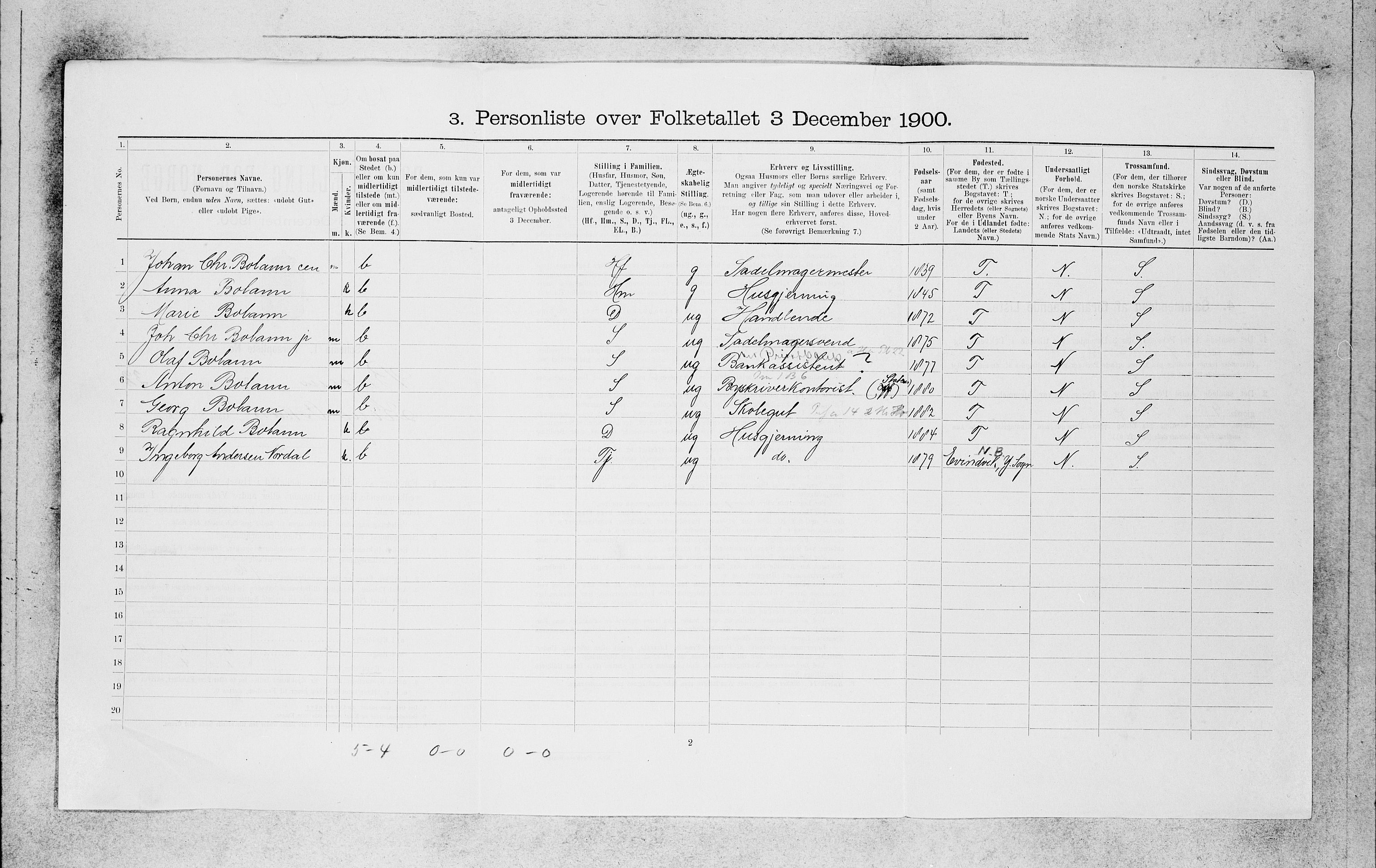 SAB, 1900 census for Bergen, 1900, p. 6610