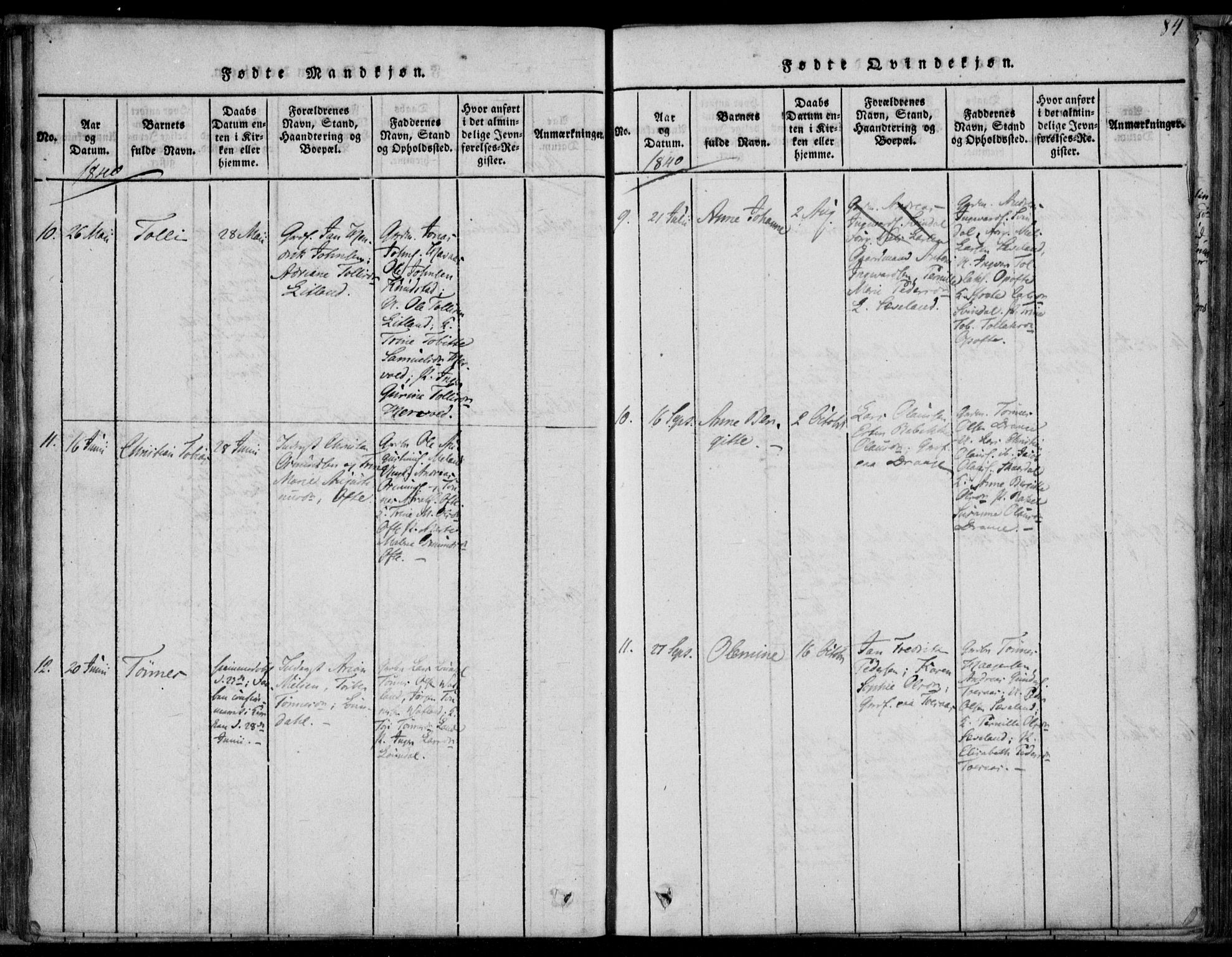 Herad sokneprestkontor, AV/SAK-1111-0018/F/Fa/Faa/L0003: Parish register (official) no. A 3, 1816-1844, p. 84